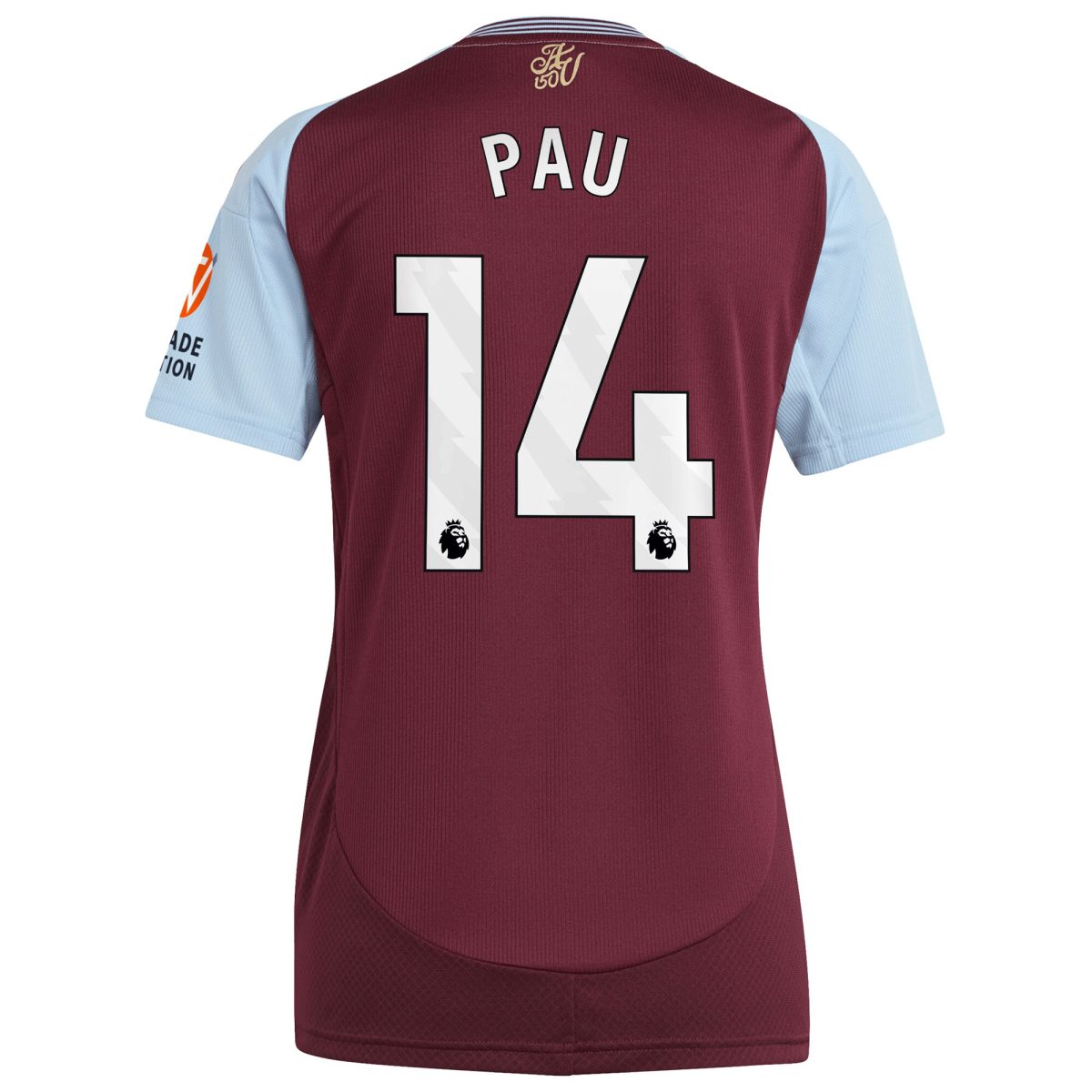 Aston Villa aston villa adidas home shirt 2024-25 – womens with pau 14 printing Kits - Official Football Shirts & Training Gear