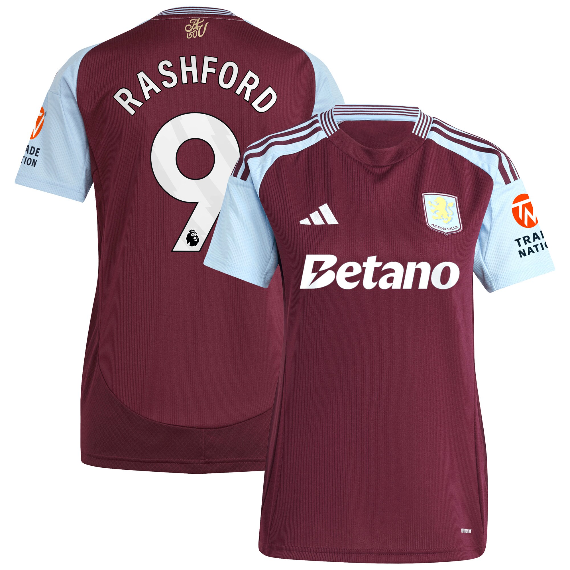 Aston Villa aston villa adidas home shirt 2024-25 – womens with rashford 9 printing Kits - Official Football Shirts & Training Gear