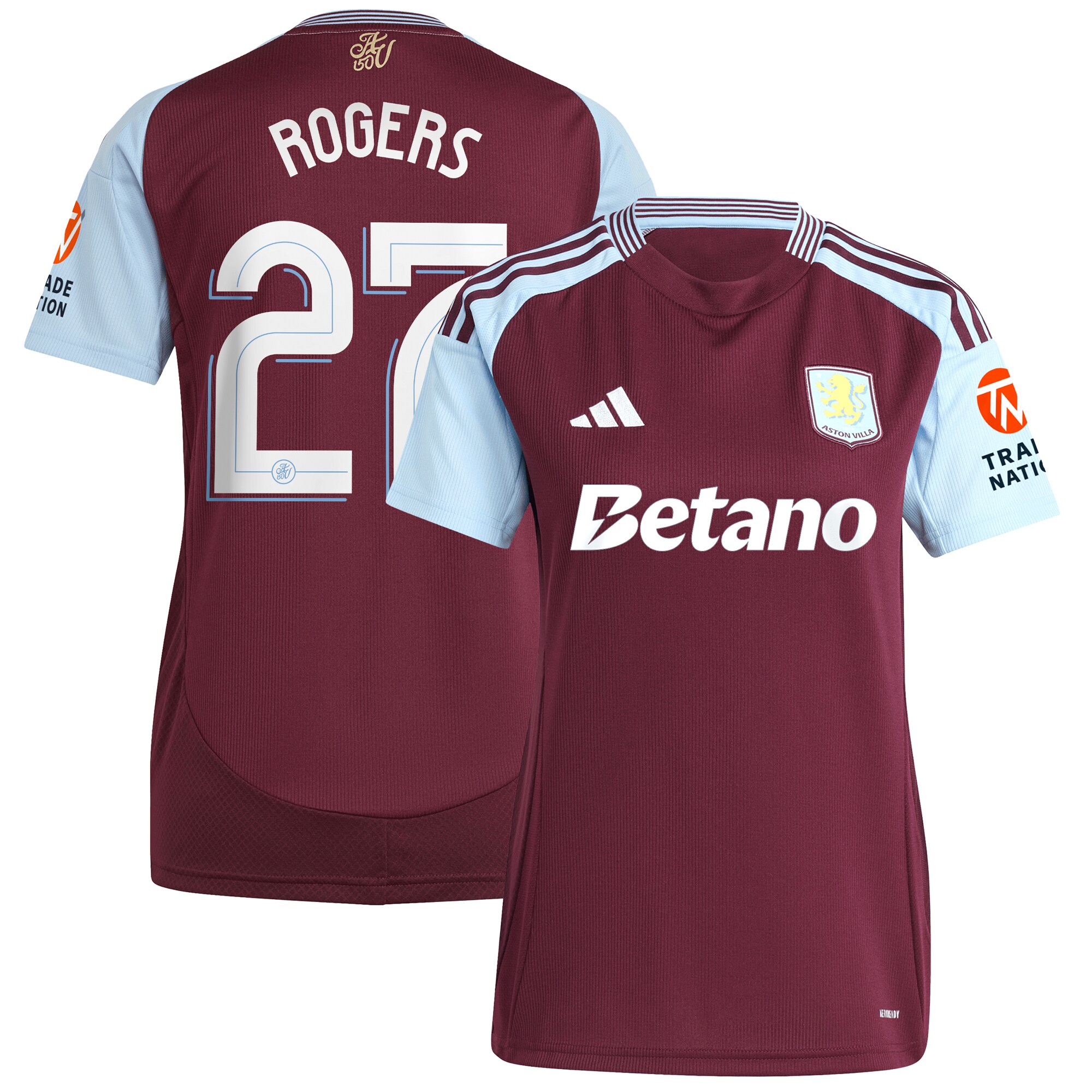 Aston Villa aston villa adidas home shirt 2024-25 – womens with rogers 27 cup printing Kits - Official Football Shirts & Training Gear