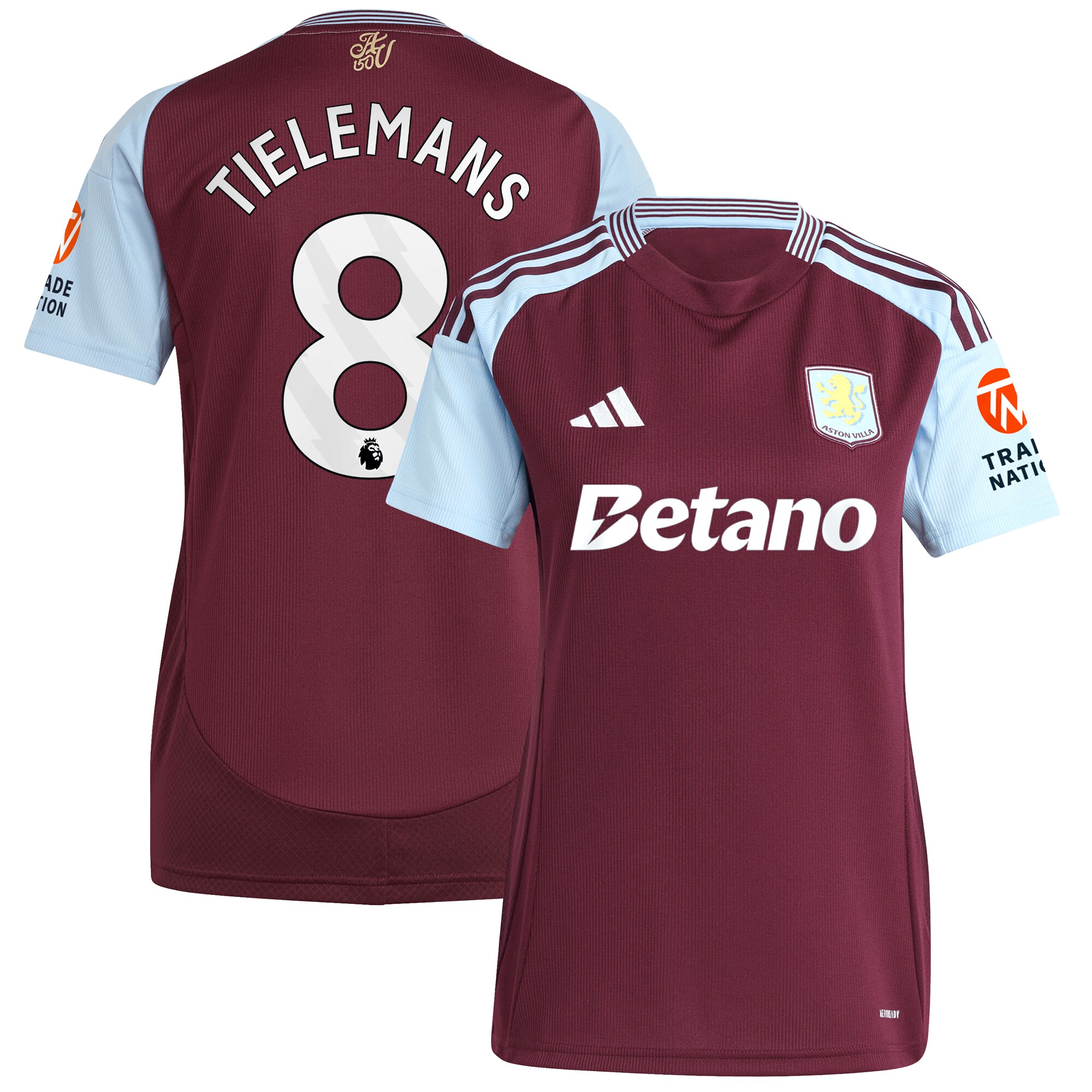 Aston Villa aston villa adidas home shirt 2024-25 – womens with tielemans 8 printing Kits - Official Football Shirts & Training Gear