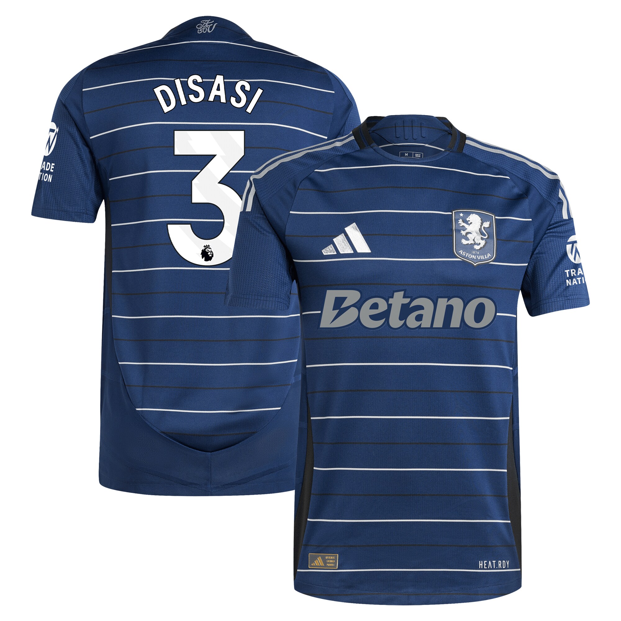 Aston Villa aston villa adidas third authentic shirt 2024-25 with disasi 3 printing Kits - Official Football Shirts & Training Gear