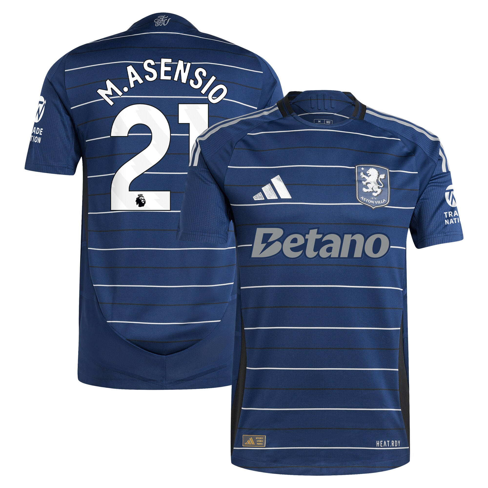 Aston Villa aston villa adidas third authentic shirt 2024-25 with m.asensio 21 printing Kits - Official Football Shirts & Training Gear
