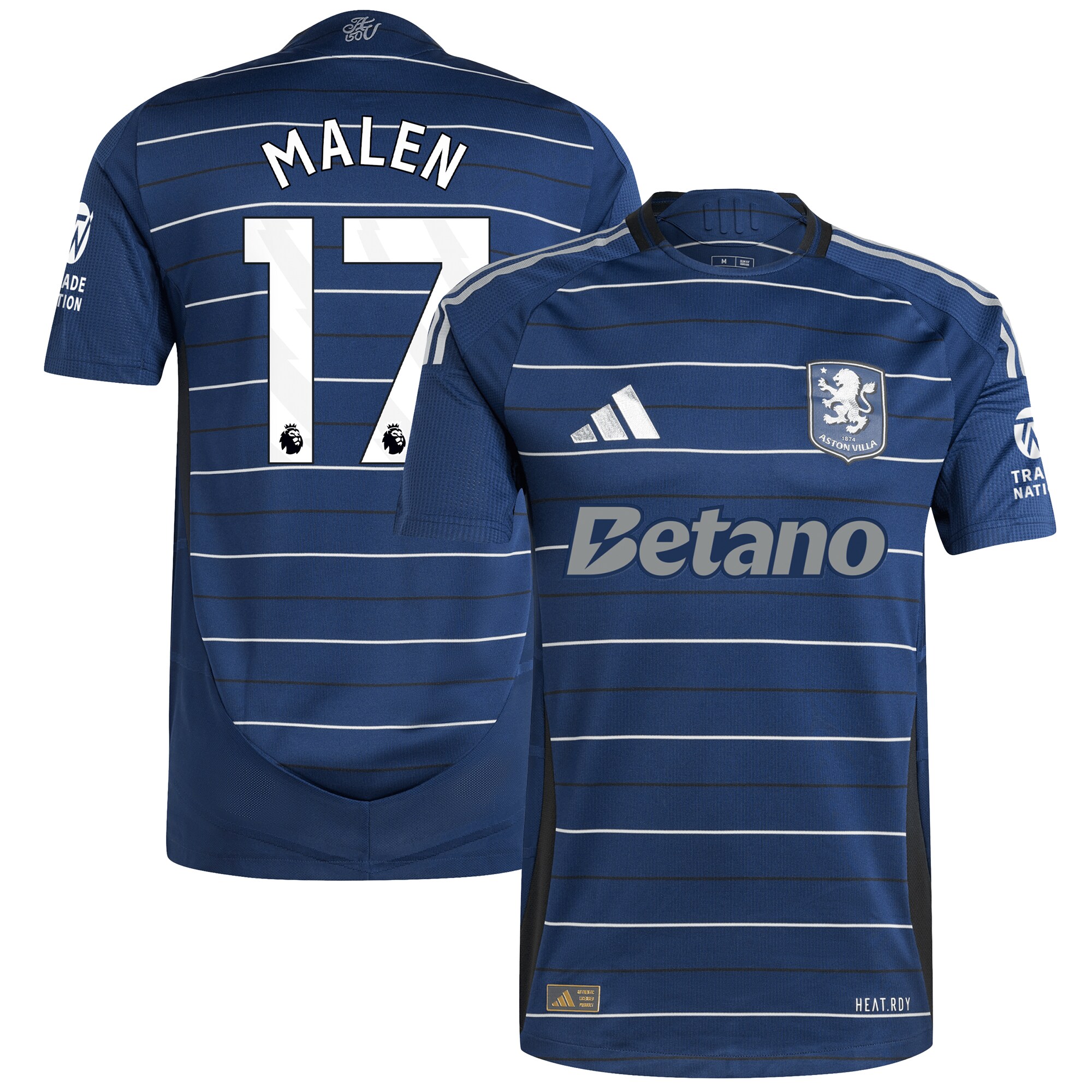 Aston Villa aston villa adidas third authentic shirt 2024-25 with malen 17 printing Kits - Official Football Shirts & Training Gear
