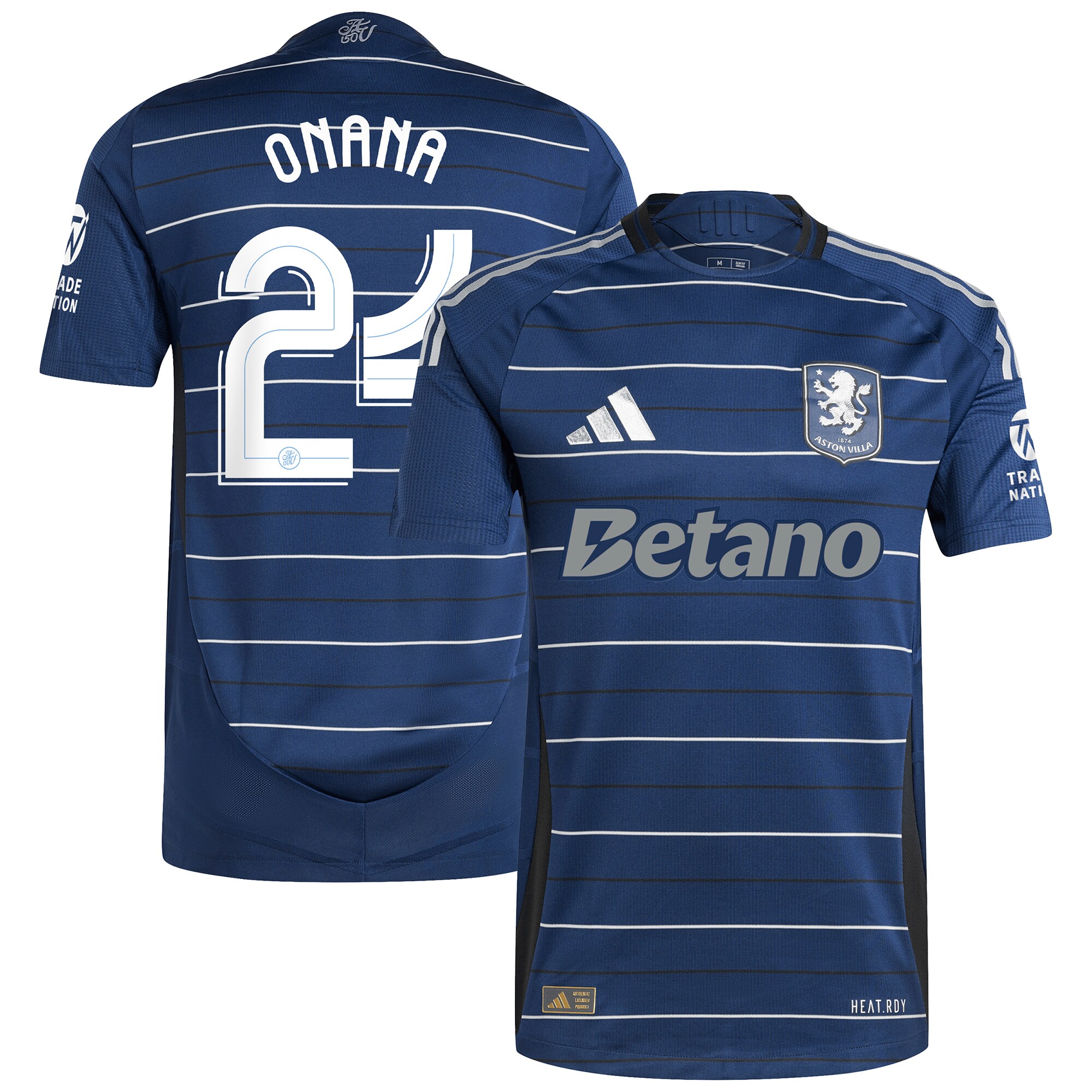 Aston Villa aston villa adidas third authentic shirt 2024-25 with onana 24 cup printing Kits - Official Football Shirts & Training Gear