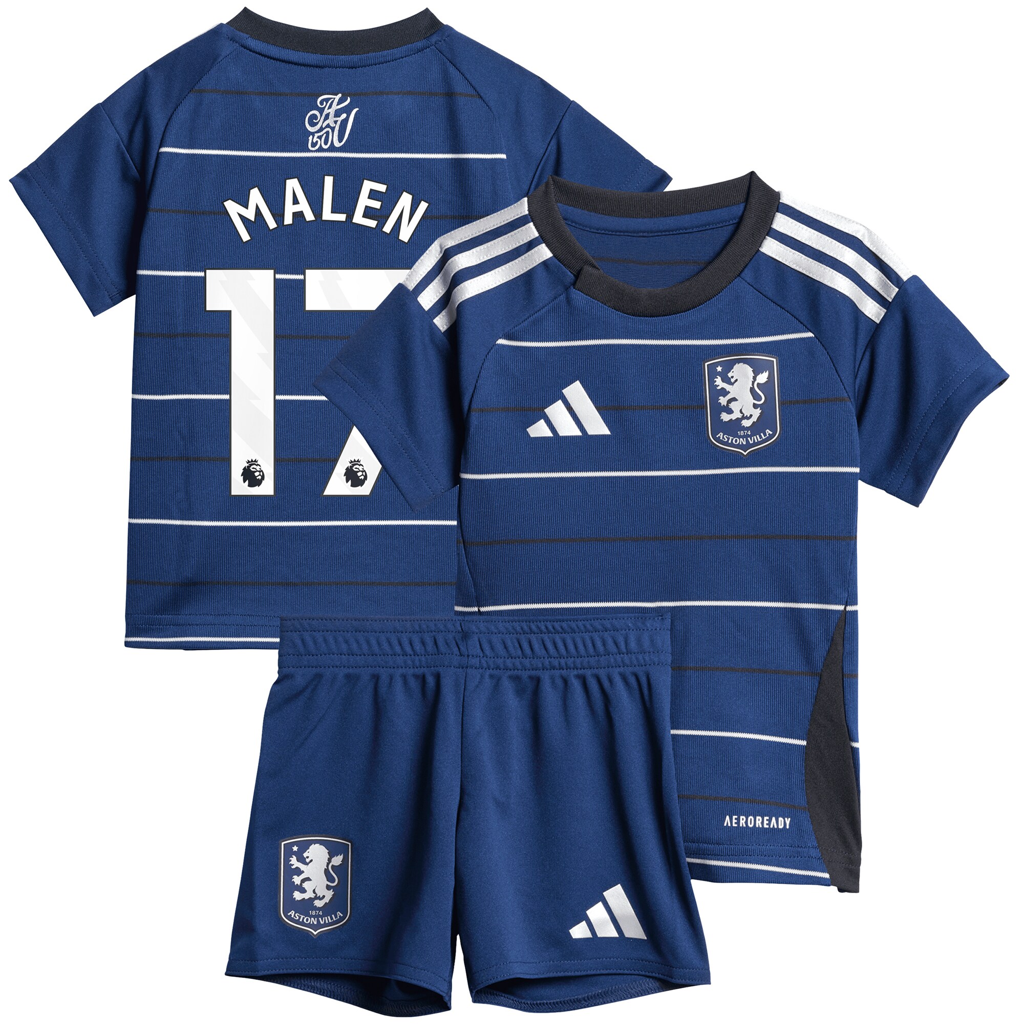 Aston Villa aston villa adidas third baby kit 2024-25 with malen 17 printing Kits - Official Football Shirts & Training Gear