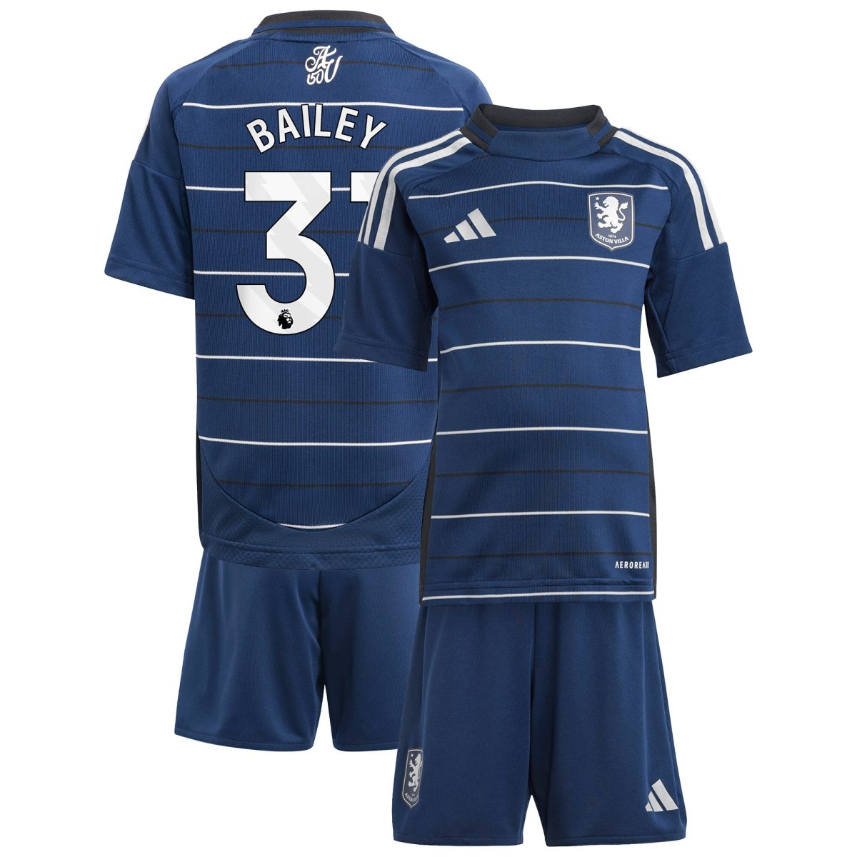 Aston Villa aston villa adidas third minikit 2024-25 with bailey 31 printing Kits - Official Football Shirts & Training Gear