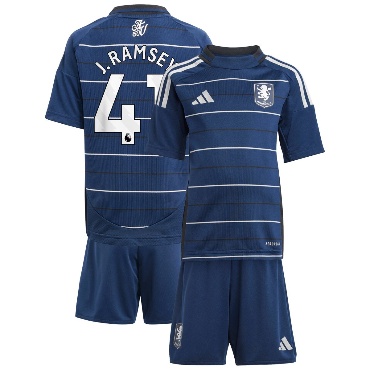 Aston Villa aston villa adidas third minikit 2024-25 with j. ramsey 41 printing Kits - Official Football Shirts & Training Gear