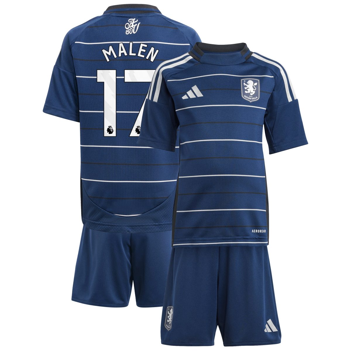 Aston Villa aston villa adidas third minikit 2024-25 with malen 17 printing Kits - Official Football Shirts & Training Gear
