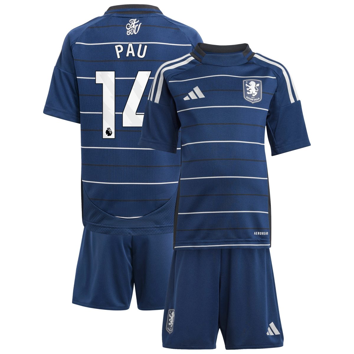 Aston Villa aston villa adidas third minikit 2024-25 with pau 14 printing Kits - Official Football Shirts & Training Gear