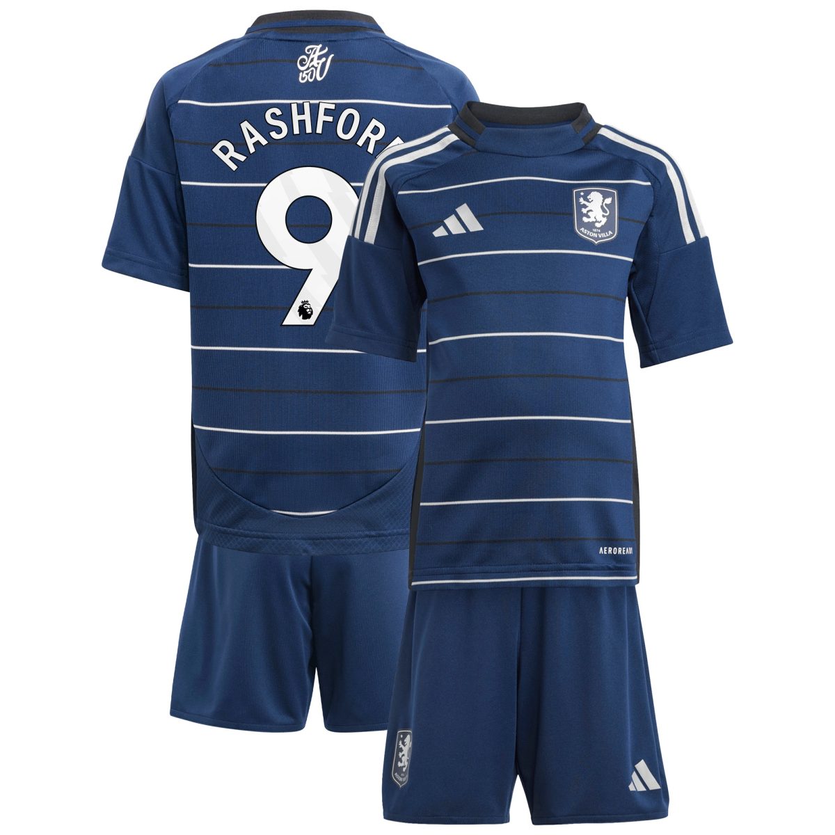 Aston Villa aston villa adidas third minikit 2024-25 with rashford 9 printing Kits - Official Football Shirts & Training Gear