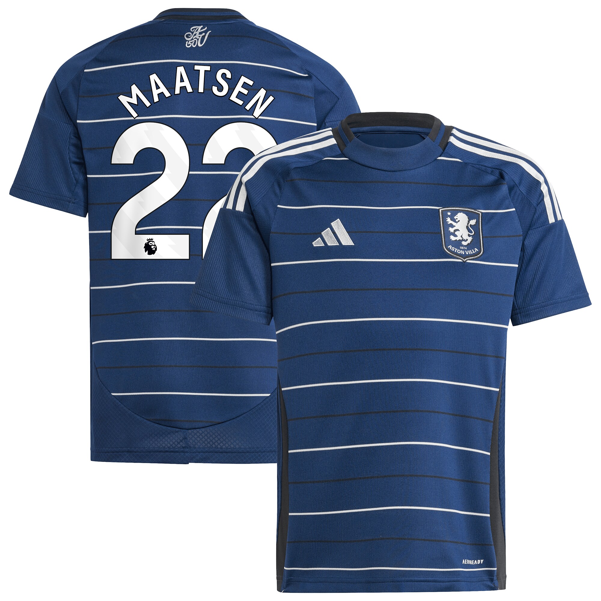 Aston Villa aston villa adidas third shirt 2024-25 – kids with maatsen 22 printing Kits - Official Football Shirts & Training Gear