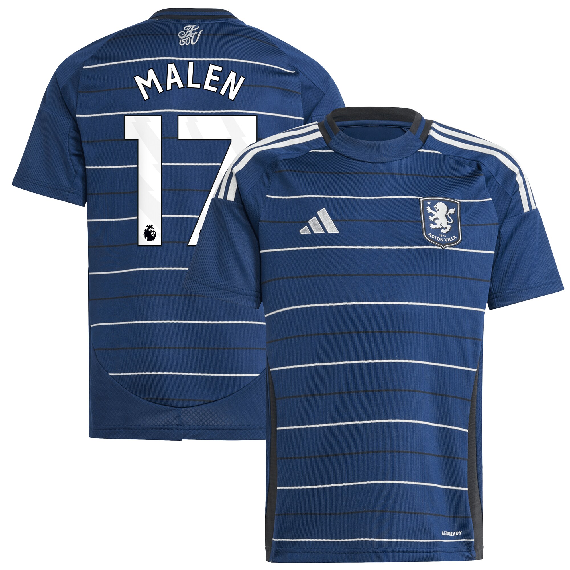 Aston Villa aston villa adidas third shirt 2024-25 – kids with malen 17 printing Kits - Official Football Shirts & Training Gear