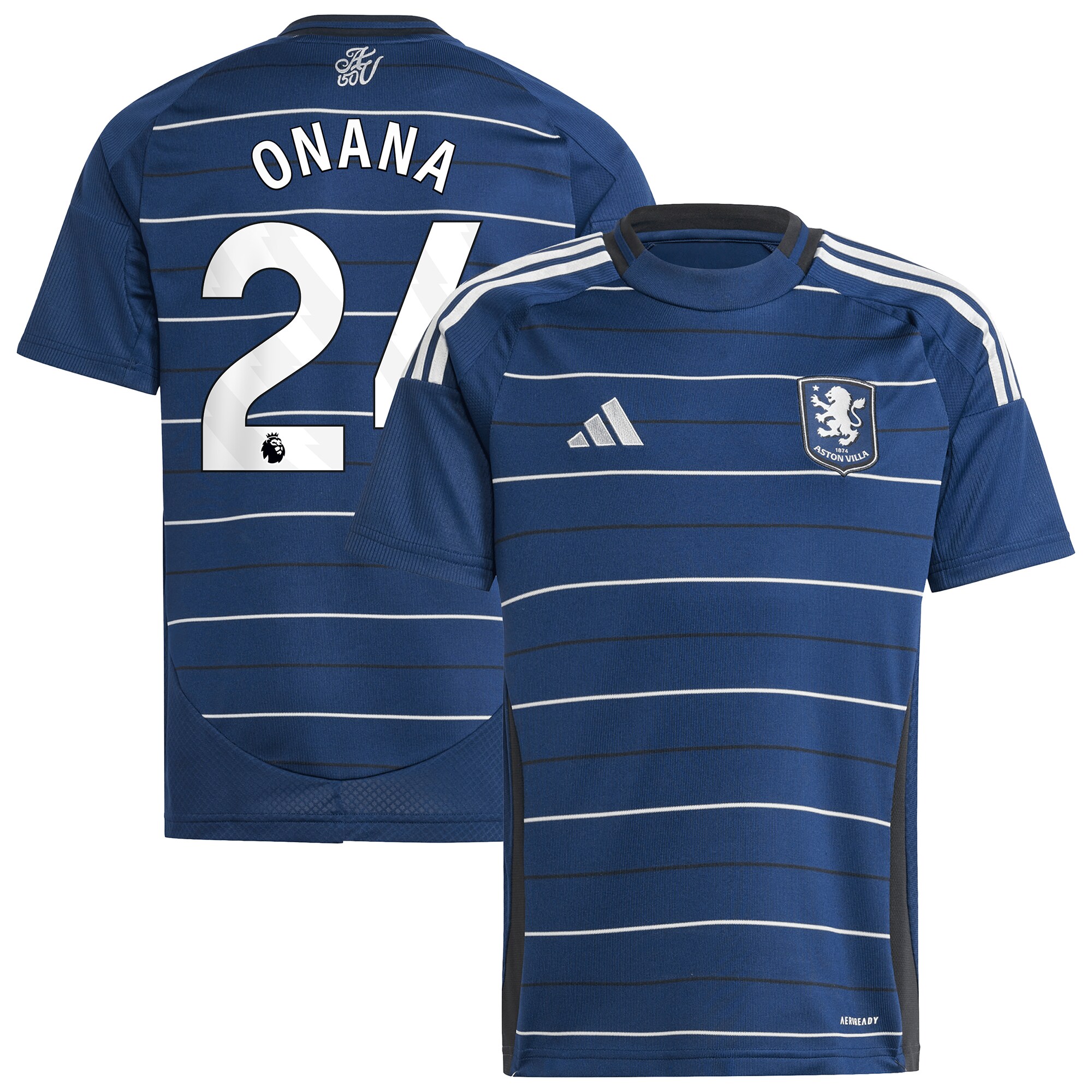 Aston Villa aston villa adidas third shirt 2024-25 – kids with onana 24 printing Kits - Official Football Shirts & Training Gear