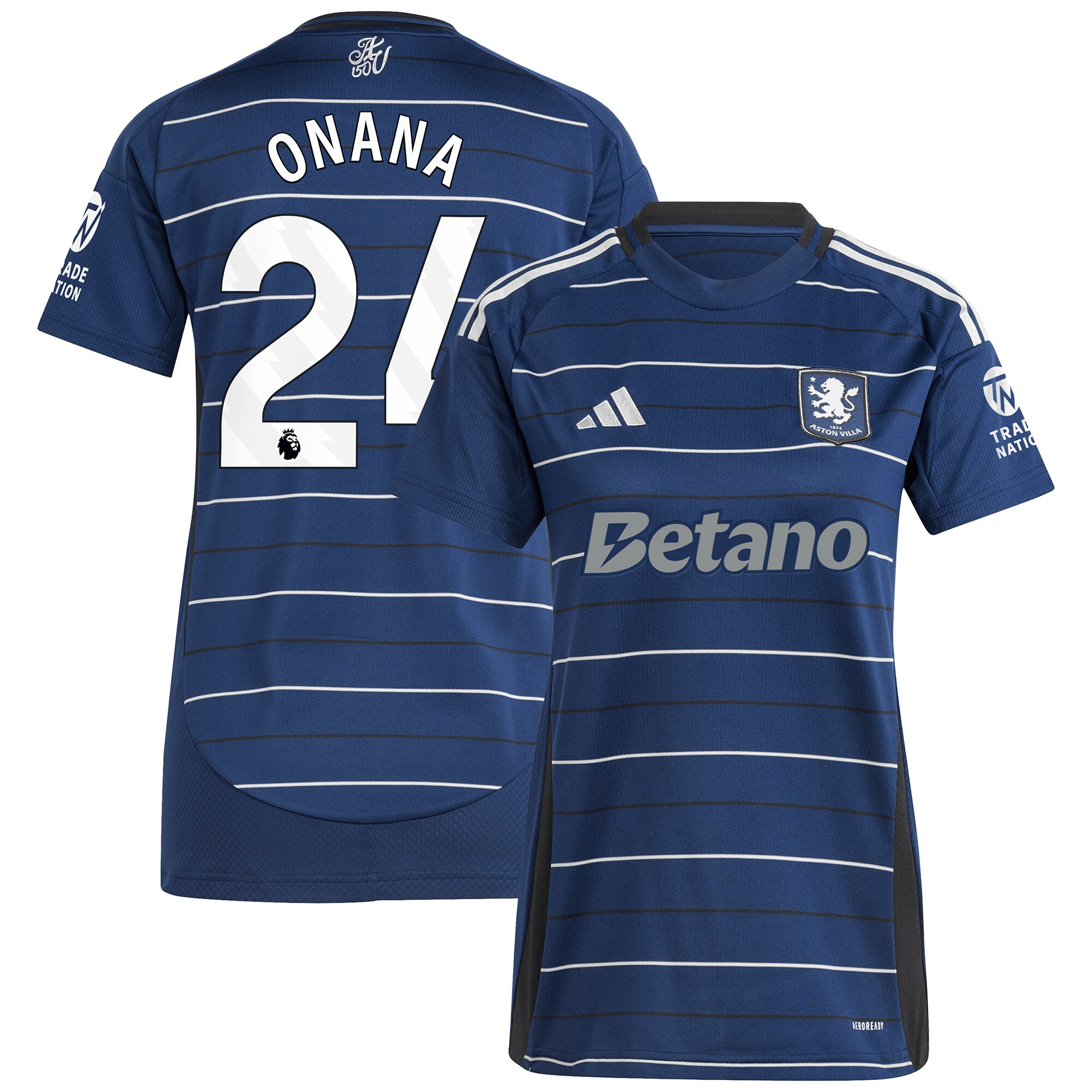 Aston Villa aston villa adidas third shirt 2024-25 – womens with onana 24 printing Kits - Official Football Shirts & Training Gear