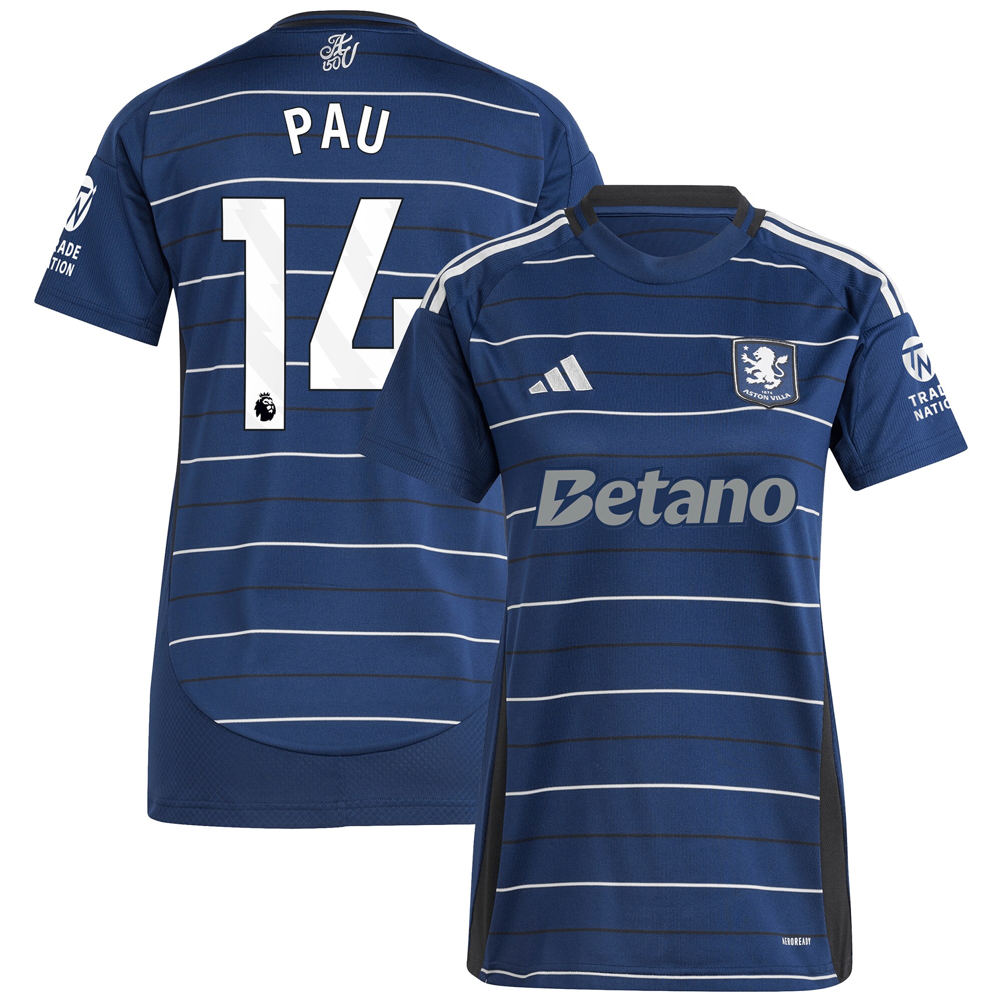 Aston Villa aston villa adidas third shirt 2024-25 – womens with pau 14 printing Kits - Official Football Shirts & Training Gear