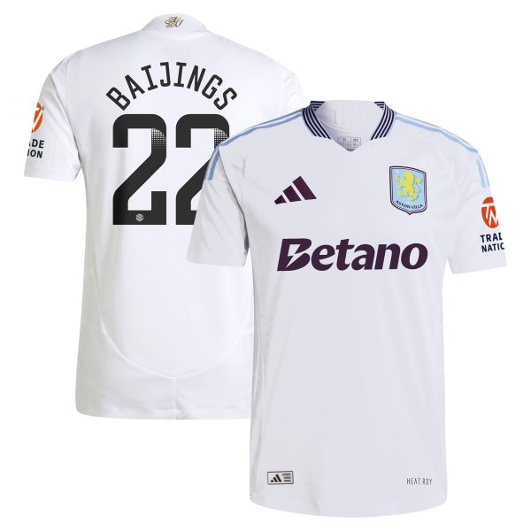 Aston Villa aston villa adidas wsl away authentic shirt 2024-25 with baijings 22 printing Kits - Official Football Shirts & Training Gear