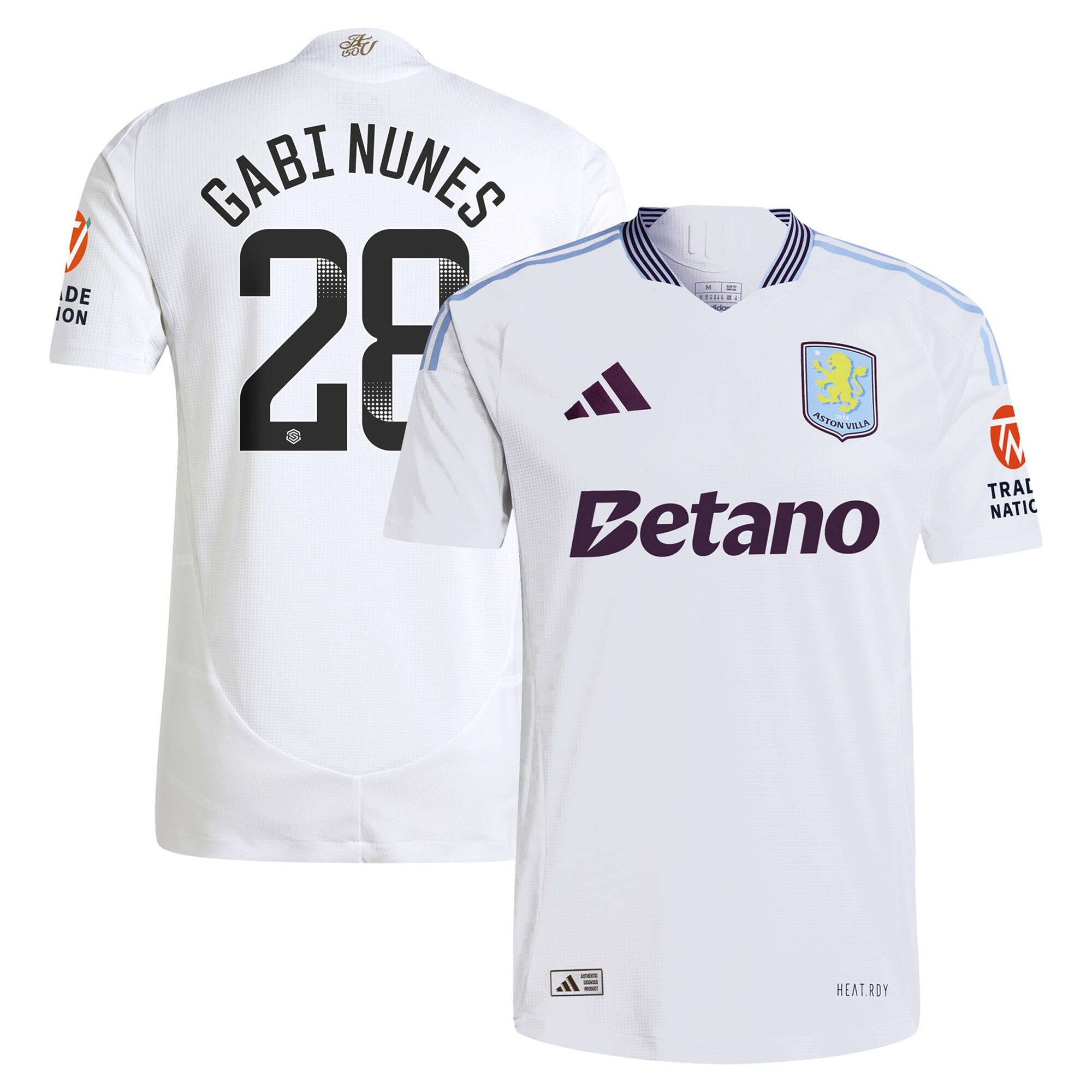 Aston Villa aston villa adidas wsl away authentic shirt 2024-25 with gabi nunes 28 printing Kits - Official Football Shirts & Training Gear