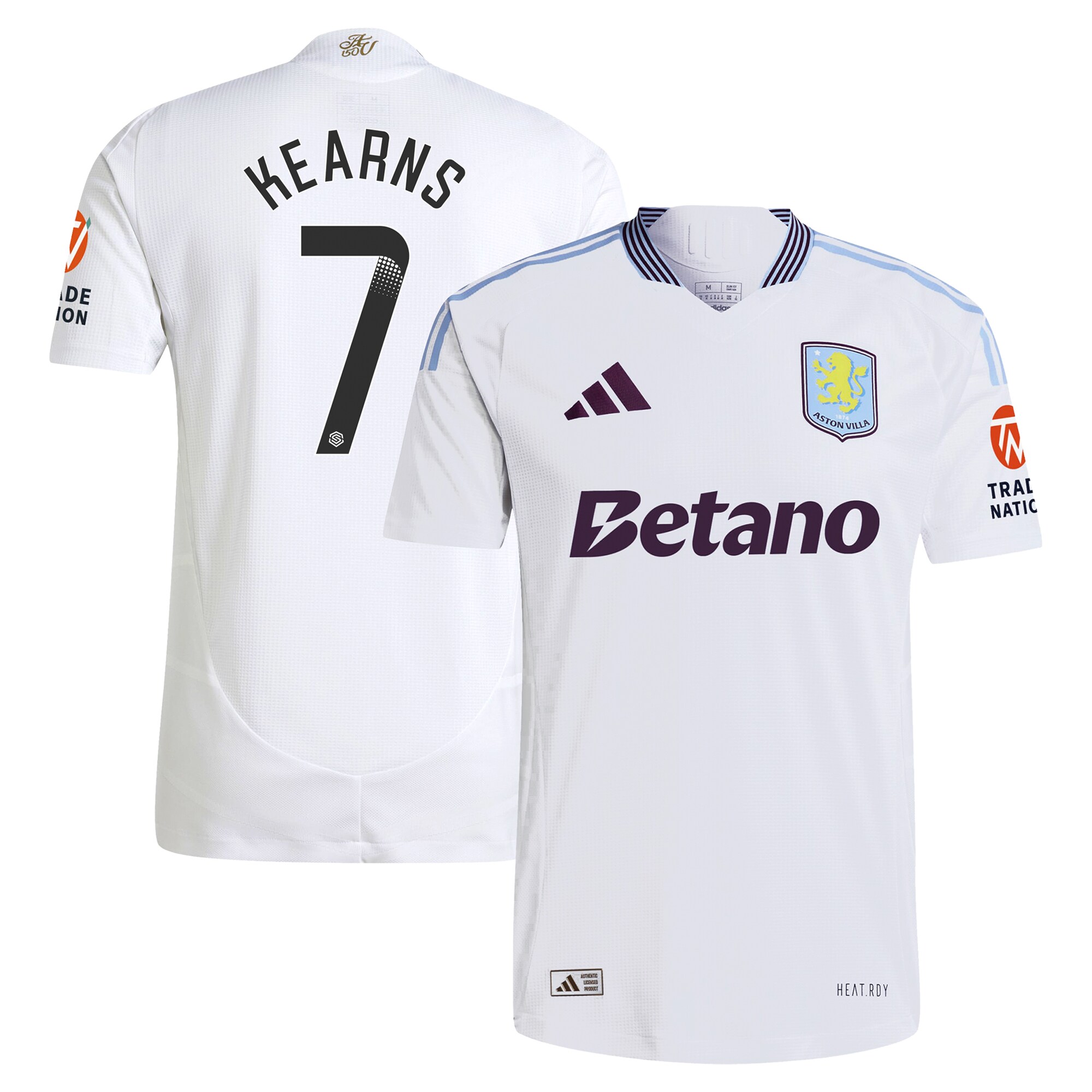 Aston Villa aston villa adidas wsl away authentic shirt 2024-25 with kearns 7 printing Kits - Official Football Shirts & Training Gear