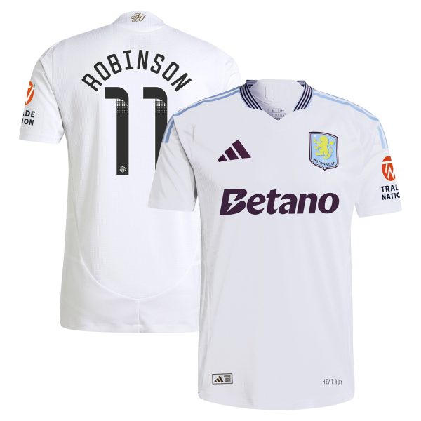 Aston Villa aston villa adidas wsl away authentic shirt 2024-25 with robinson 11 printing Kits - Official Football Shirts & Training Gear