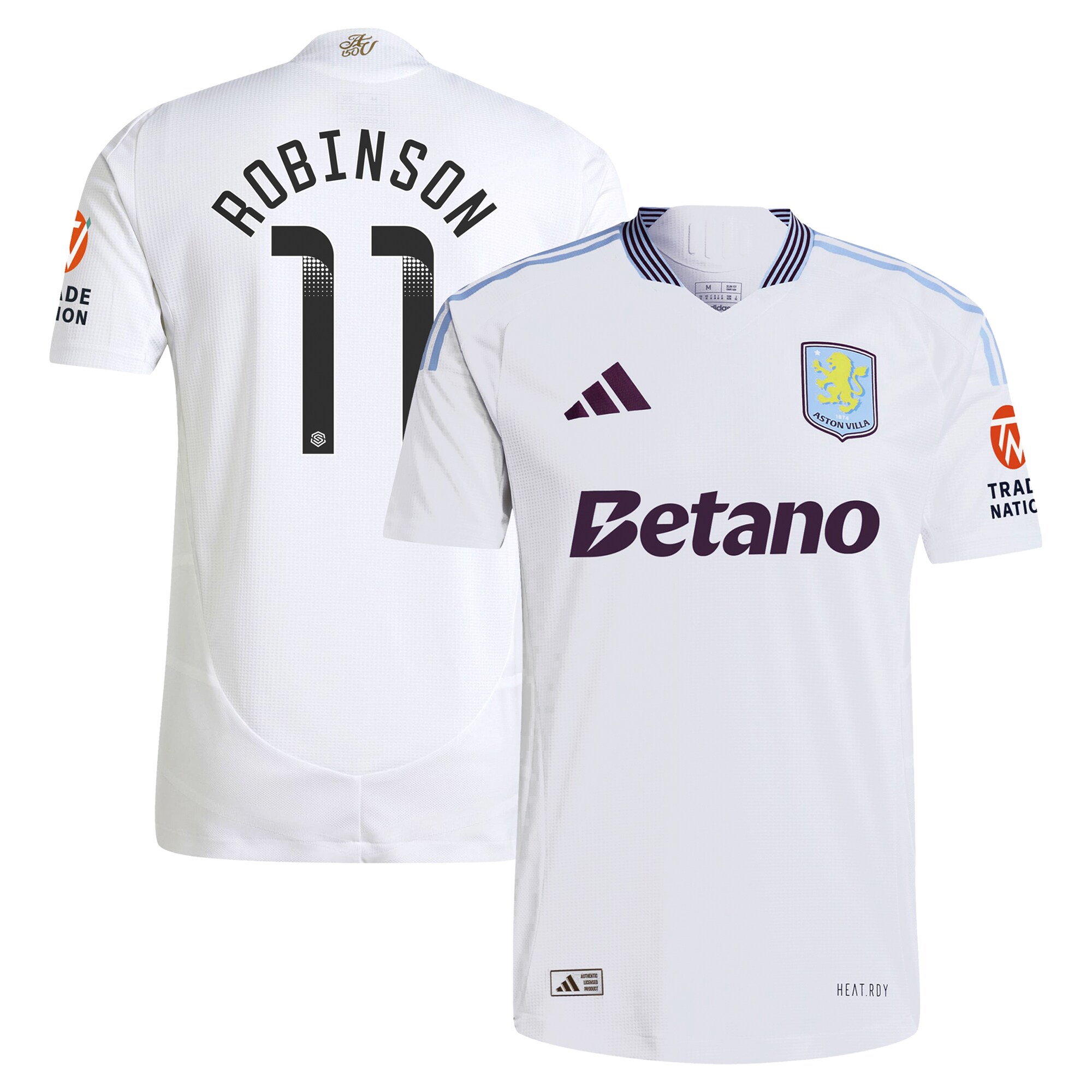 Aston Villa aston villa adidas wsl away authentic shirt 2024-25 with robinson 11 printing Kits - Official Football Shirts & Training Gear