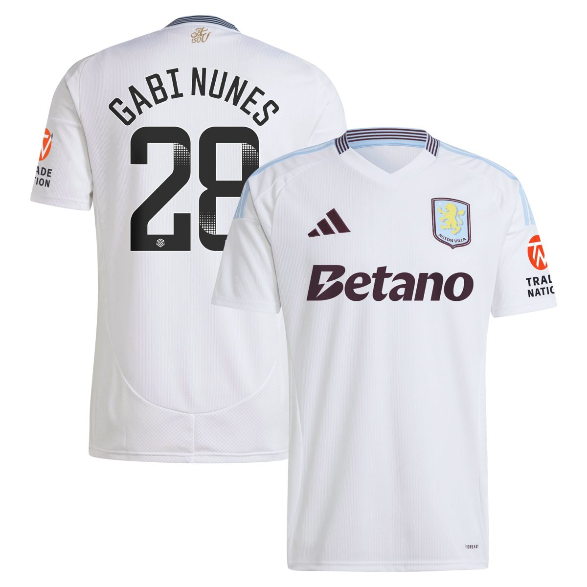 Aston Villa aston villa adidas wsl away shirt 2024-25 with gabi nunes 28 printing Kits - Official Football Shirts & Training Gear