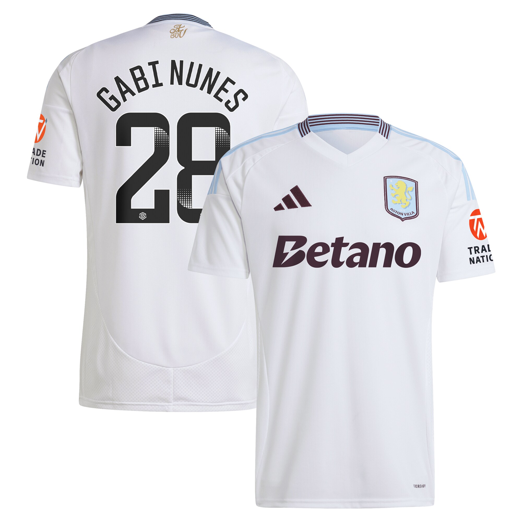 Aston Villa aston villa adidas wsl away shirt 2024-25 with gabi nunes 28 printing Kits - Official Football Shirts & Training Gear
