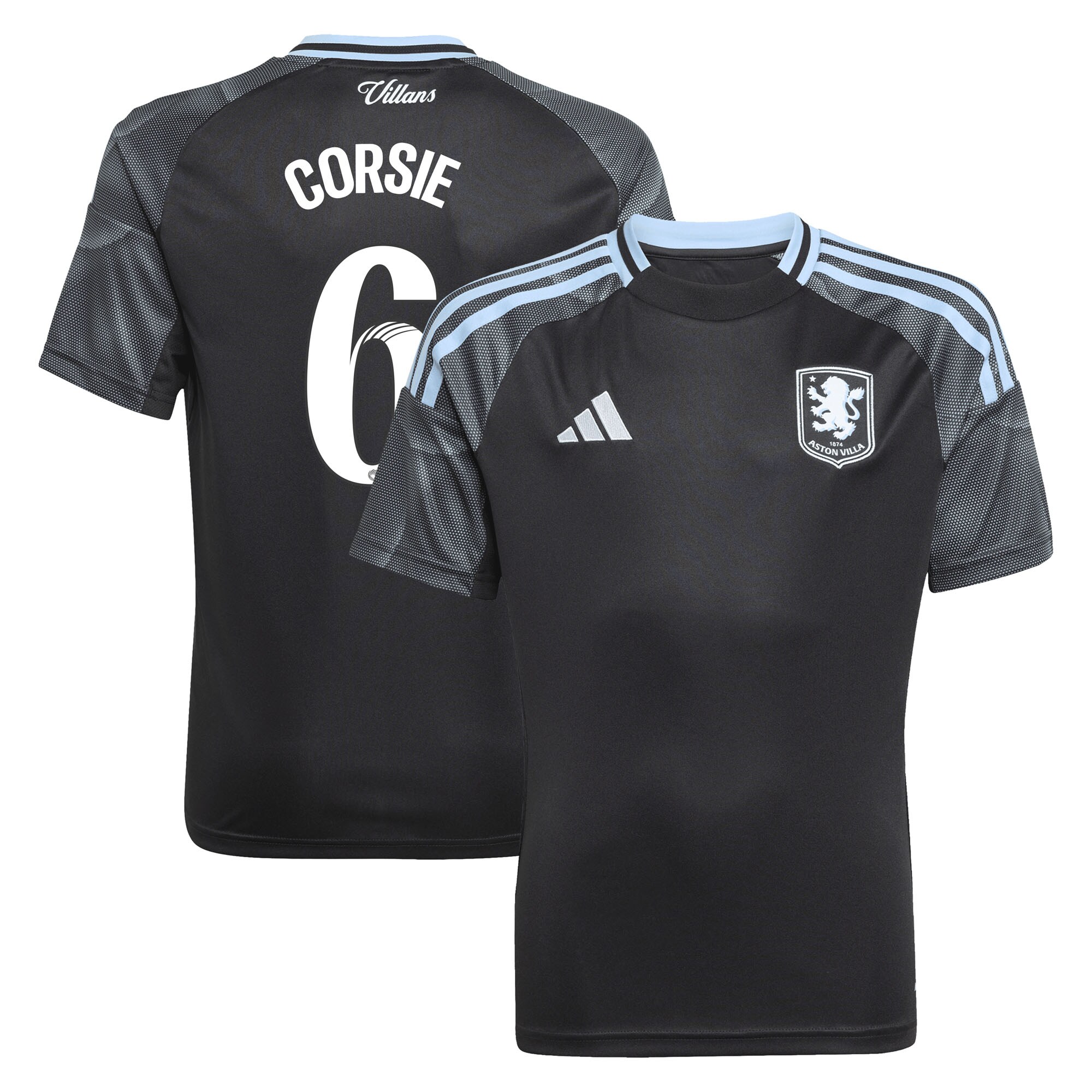 Aston Villa aston villa adidas wsl away shirt 2025-26 – kids with corsie 6 printing Kits - Official Football Shirts & Training Gear