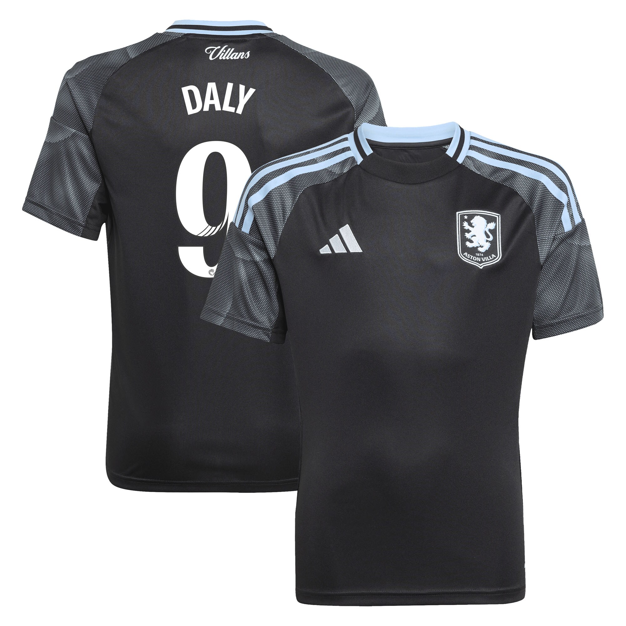 Aston Villa aston villa adidas wsl away shirt 2025-26 – kids with daly 9 printing Kits - Official Football Shirts & Training Gear