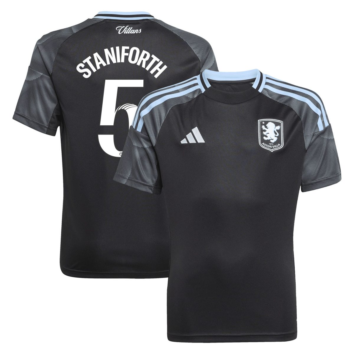 Aston Villa aston villa adidas wsl away shirt 2025-26 – kids with staniforth 5 printing Kits - Official Football Shirts & Training Gear