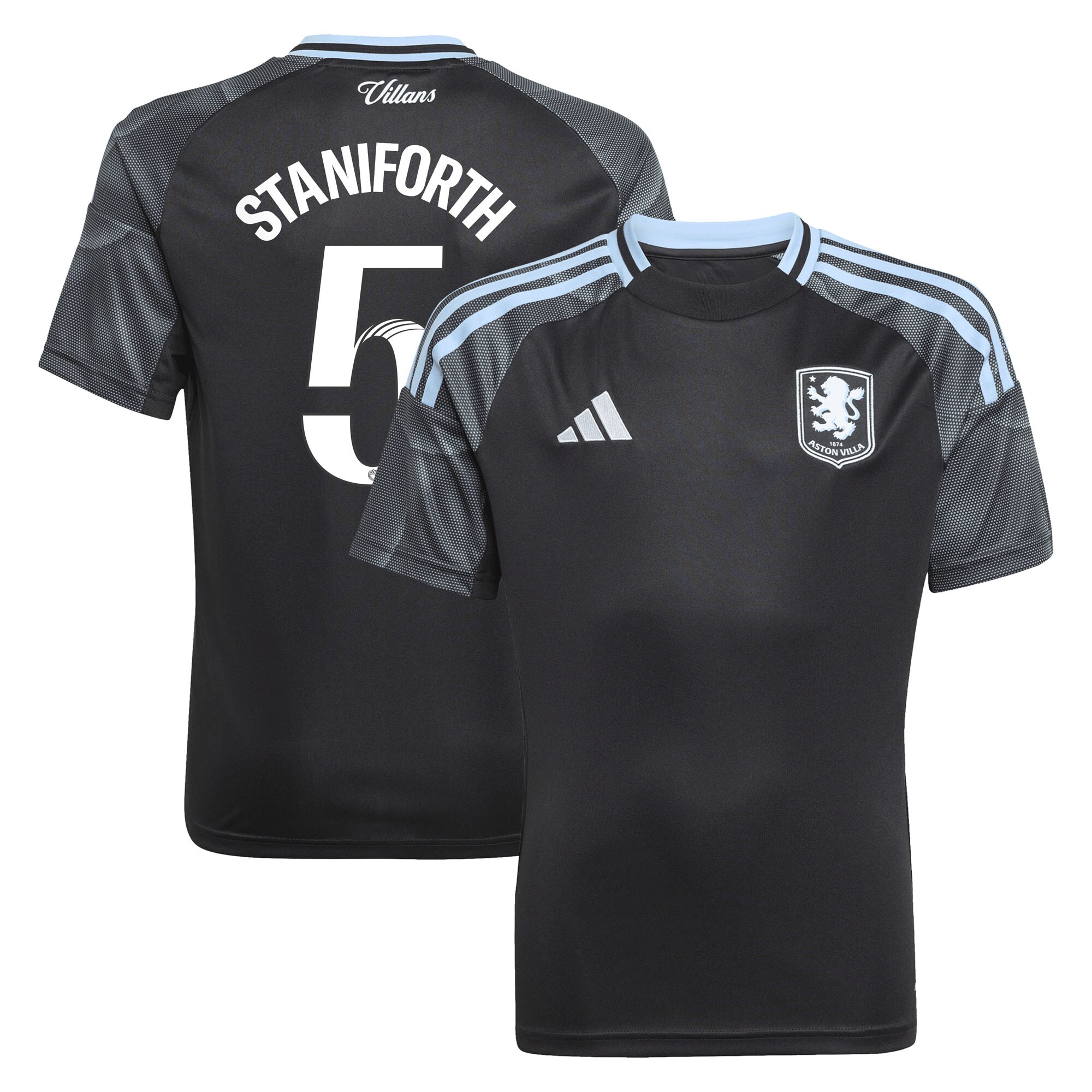 Aston Villa aston villa adidas wsl away shirt 2025-26 – kids with staniforth 5 printing Kits - Official Football Shirts & Training Gear