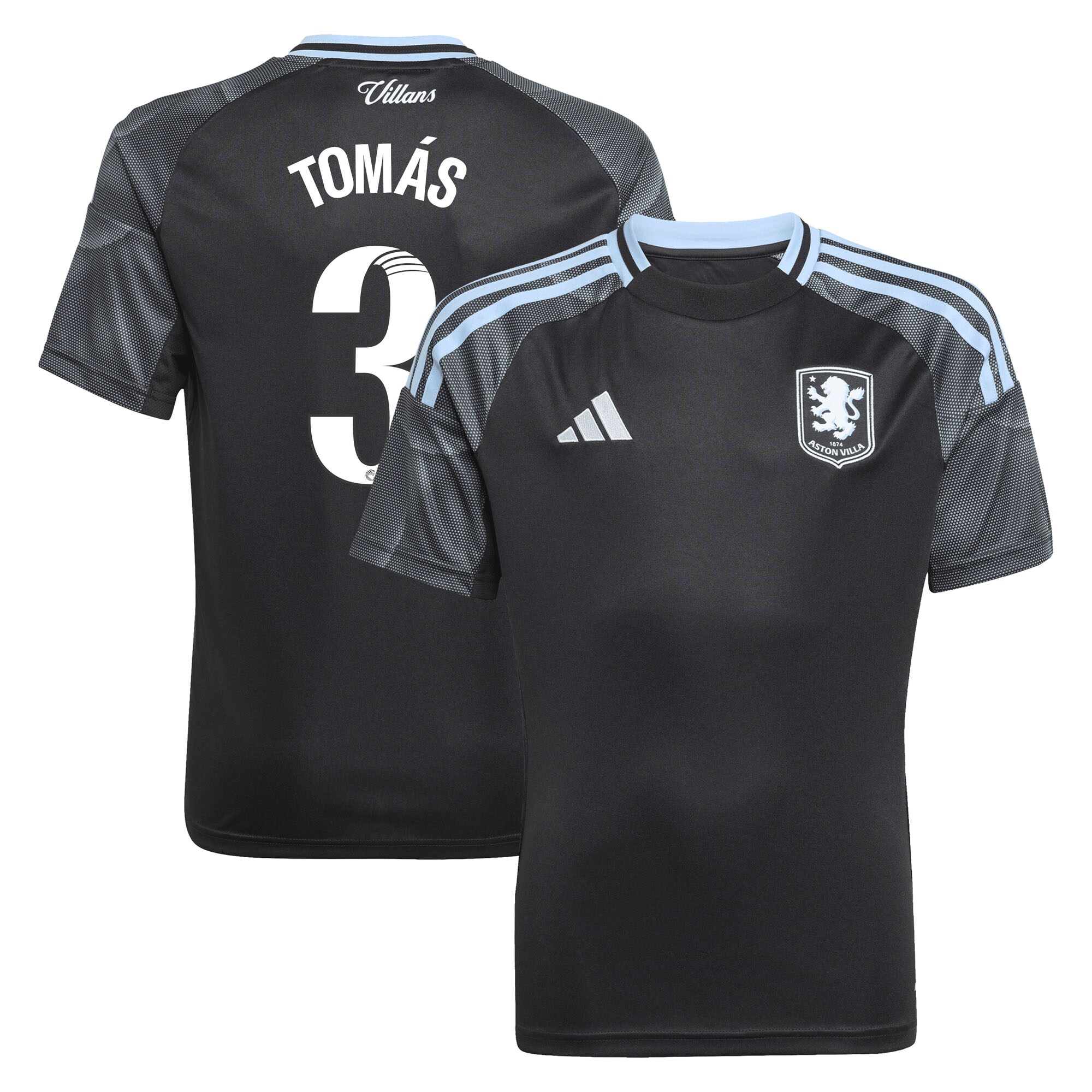 Aston Villa aston villa adidas wsl away shirt 2025-26 – kids with tomás 3 printing Kits - Official Football Shirts & Training Gear