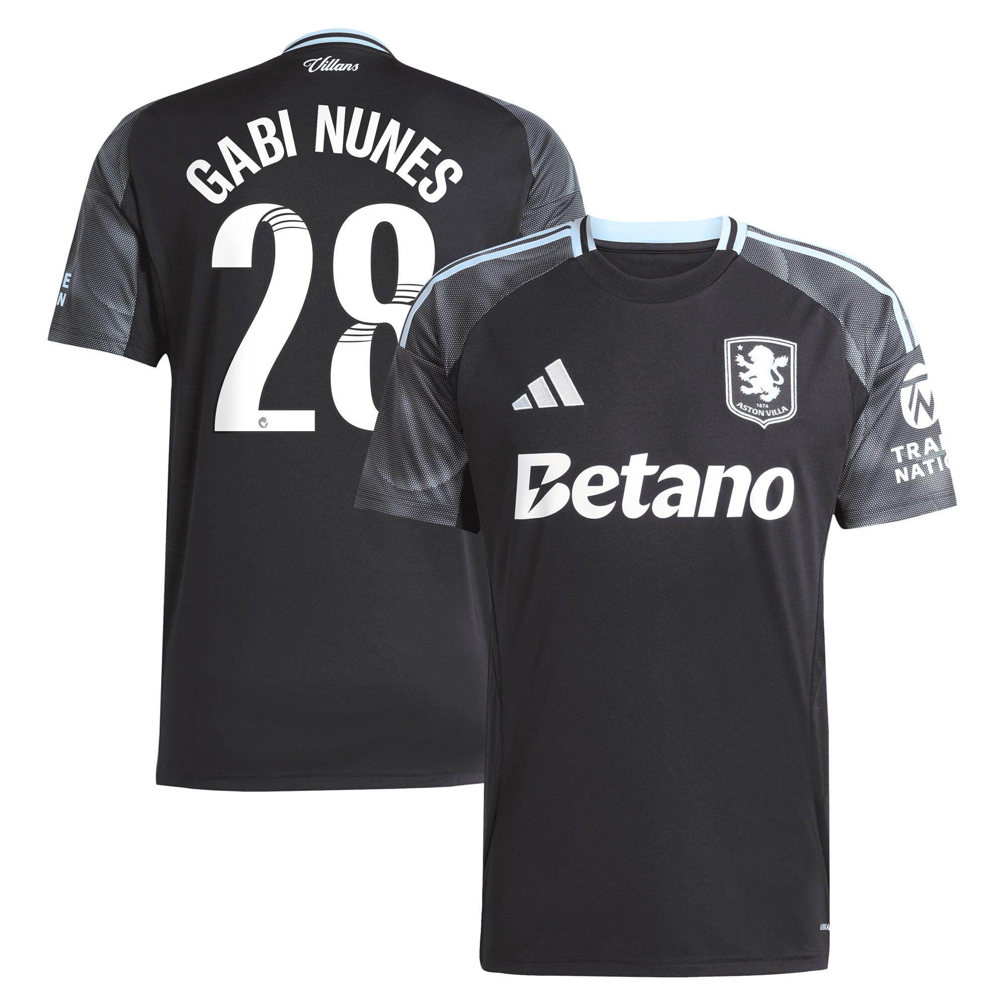 Aston Villa aston villa adidas wsl away shirt 2025-26 with gabi nunes 28 printing Kits - Official Football Shirts & Training Gear