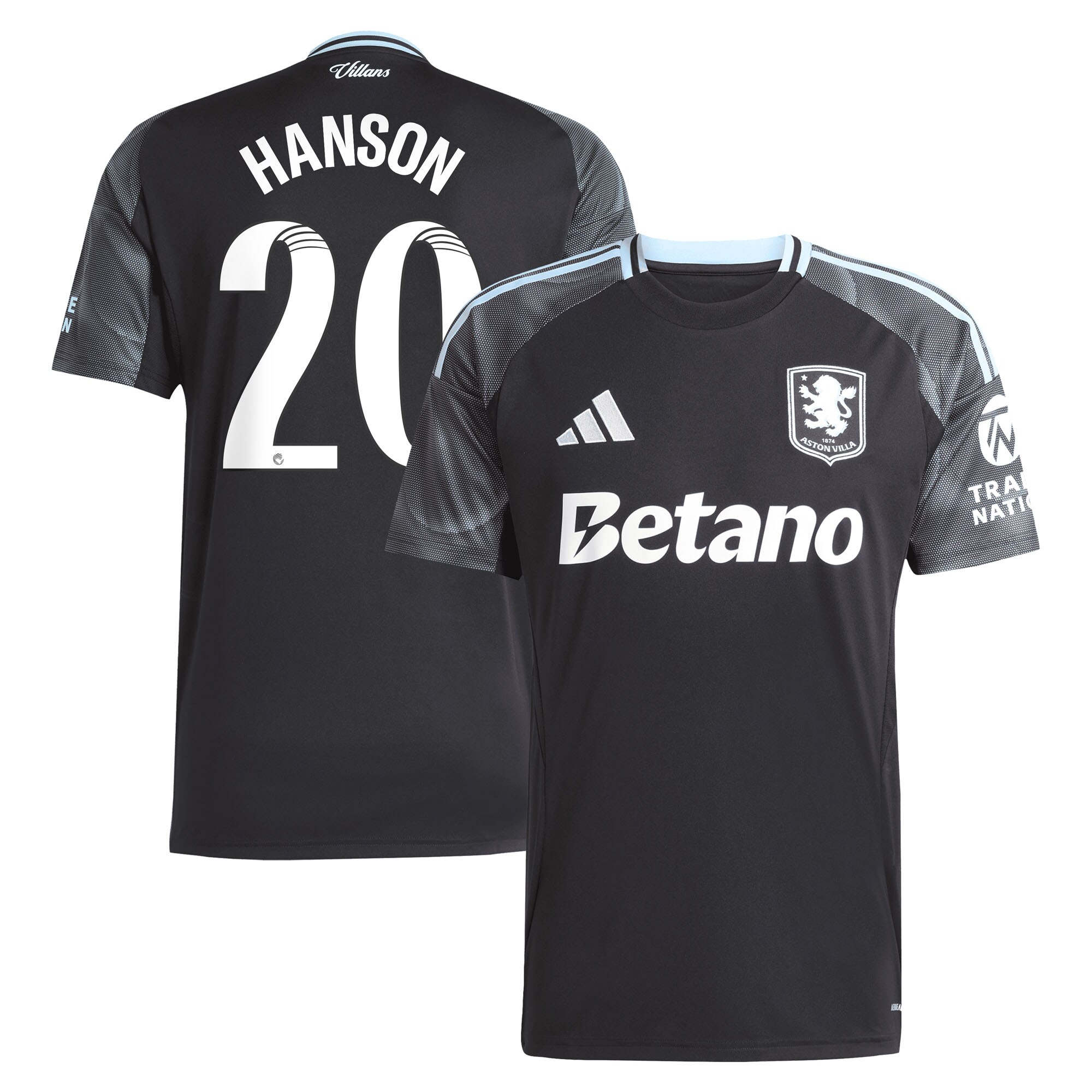 Aston Villa aston villa adidas wsl away shirt 2025-26 with hanson 20 printing Kits - Official Football Shirts & Training Gear