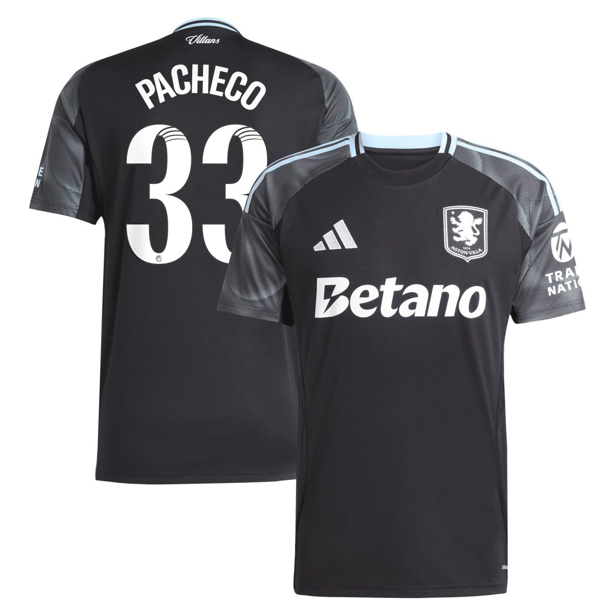 Aston Villa aston villa adidas wsl away shirt 2025-26 with pacheco 33 printing Kits - Official Football Shirts & Training Gear