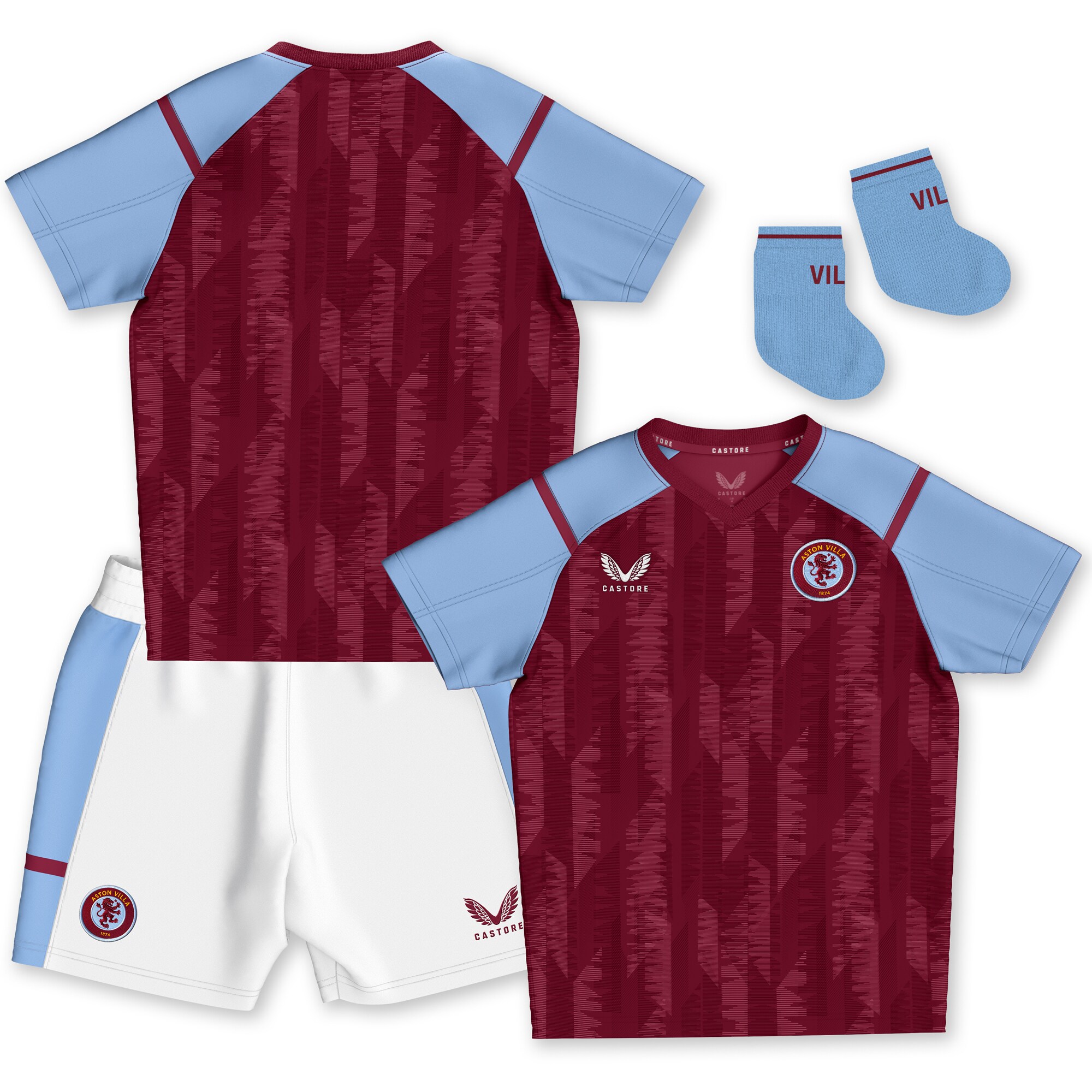 Aston Villa aston villa castore home baby kit 2023-24 Kits - Official Football Shirts & Training Gear