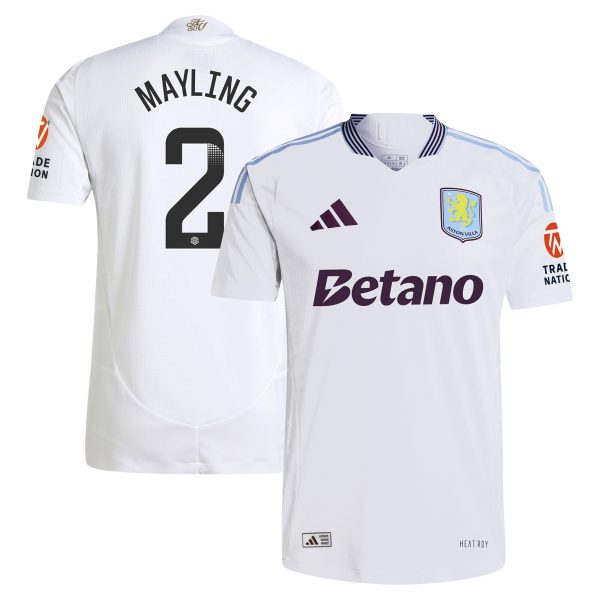 Aston Villa aston villa wsl adidas away authentic shirt 2024-25 with mayling 2 printing Kits - Official Football Shirts & Training Gear