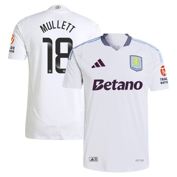 Aston Villa aston villa wsl adidas away authentic shirt 2024-25 with mullett 18 printing Kits - Official Football Shirts & Training Gear
