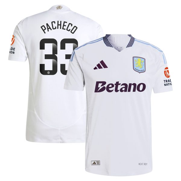 Aston Villa aston villa wsl adidas away authentic shirt 2024-25 with pacheco 33 printing Kits - Official Football Shirts & Training Gear