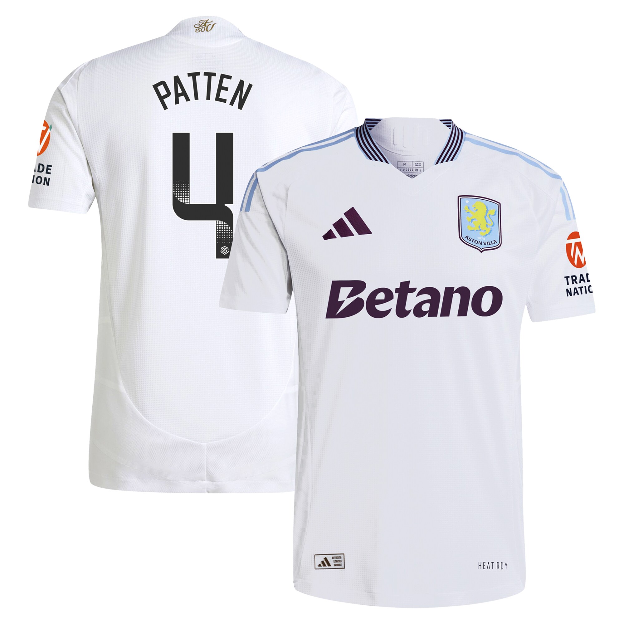 Aston Villa aston villa wsl adidas away authentic shirt 2024-25 with patten 4 printing Kits - Official Football Shirts & Training Gear