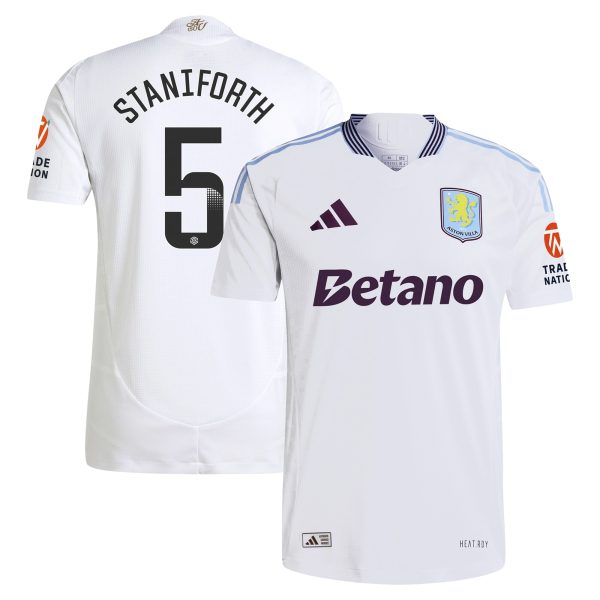 Aston Villa aston villa wsl adidas away authentic shirt 2024-25 with staniforth 5 printing Kits - Official Football Shirts & Training Gear