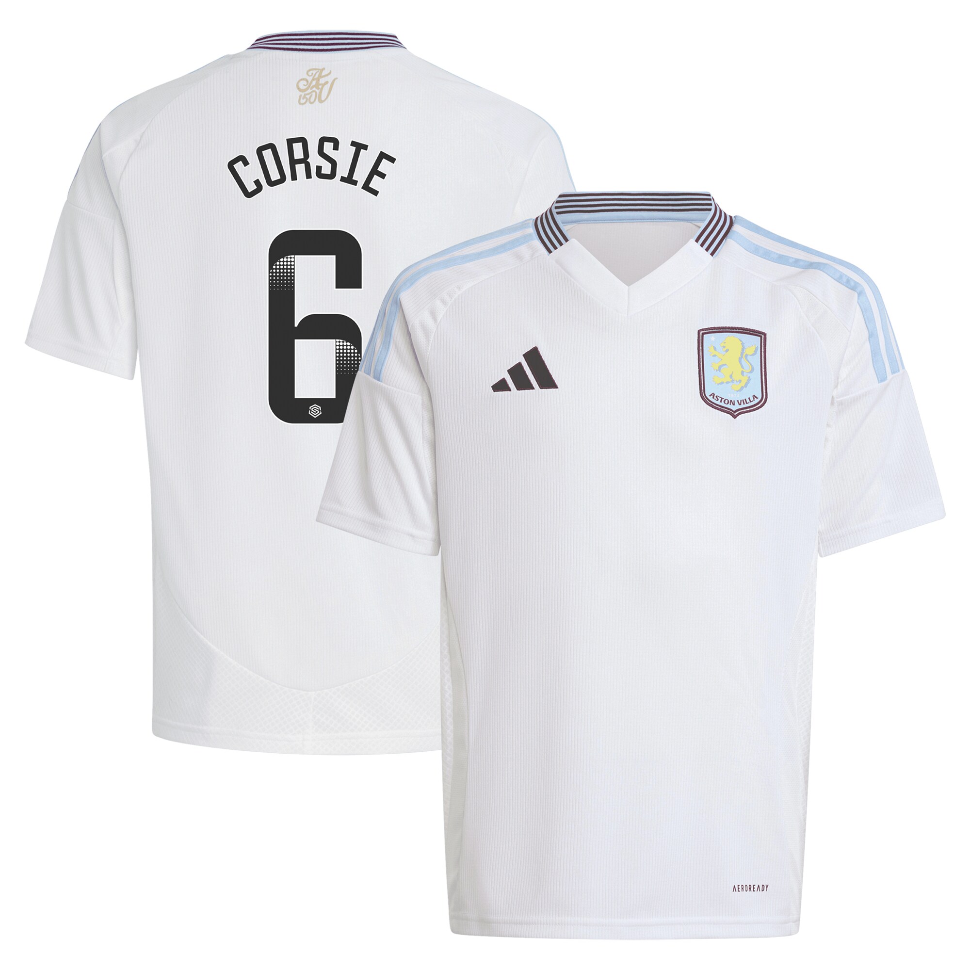 Aston Villa aston villa wsl adidas away shirt 2024-25 – kids with corsie 6 printing Kits - Official Football Shirts & Training Gear