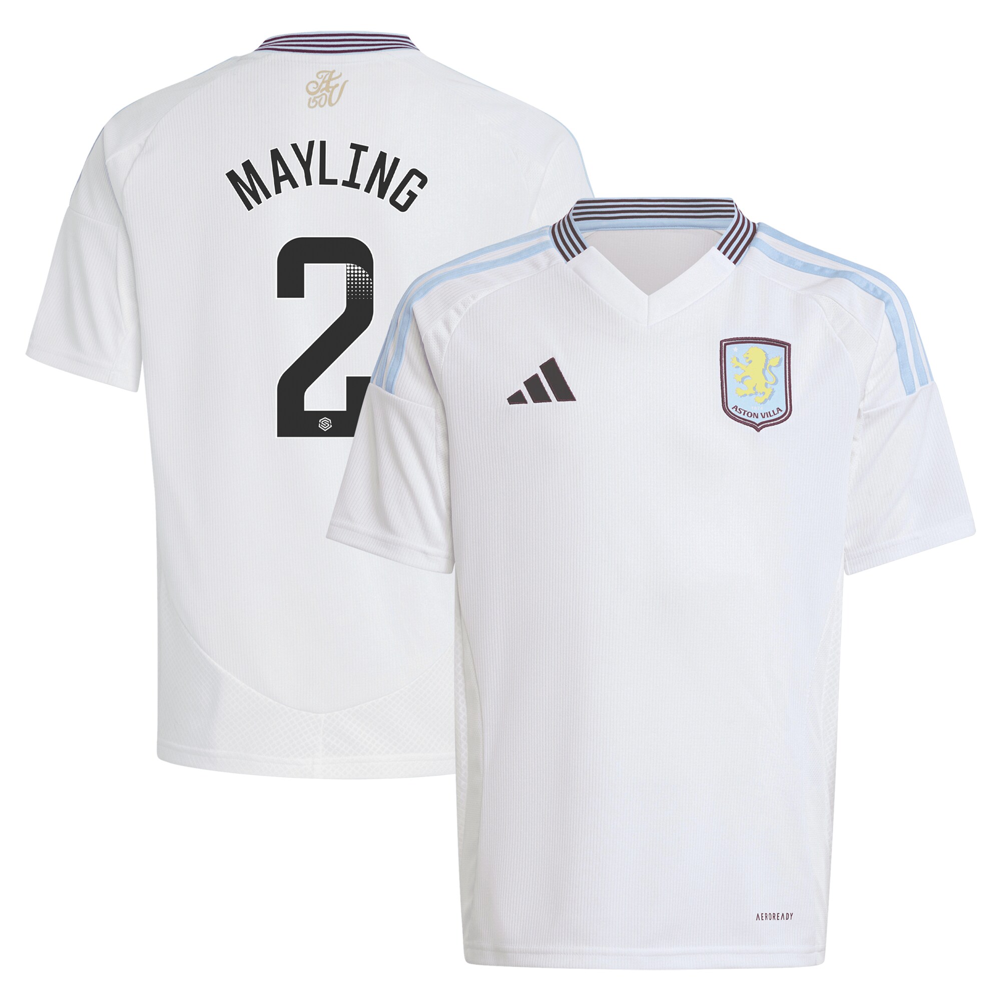 Aston Villa aston villa wsl adidas away shirt 2024-25 – kids with mayling 2 printing Kits - Official Football Shirts & Training Gear