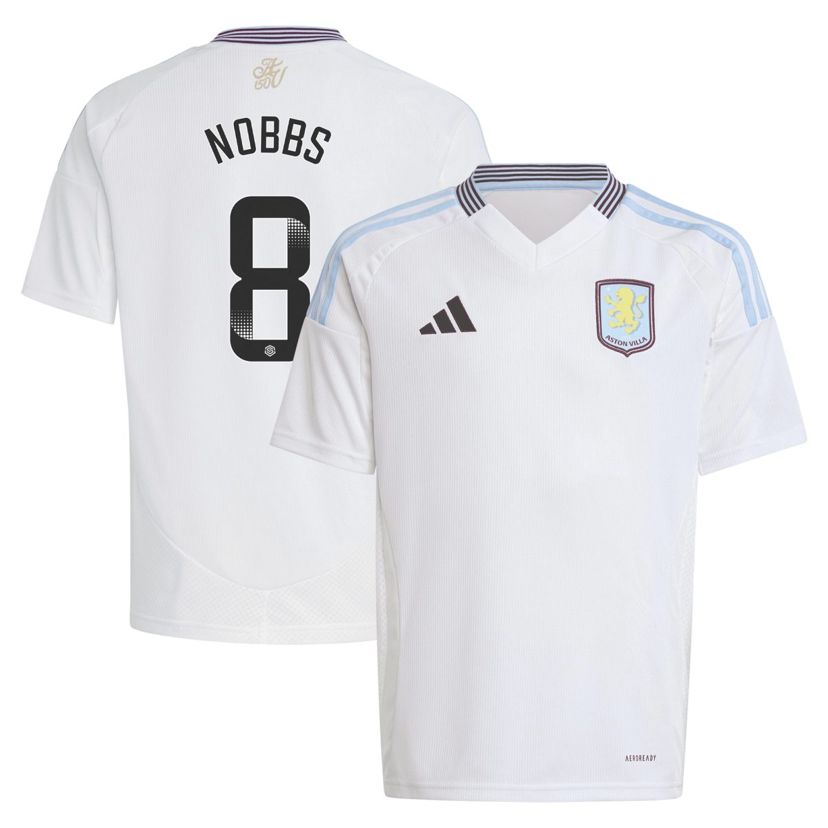 Aston Villa aston villa wsl adidas away shirt 2024-25 – kids with nobbs 8 printing Kits - Official Football Shirts & Training Gear