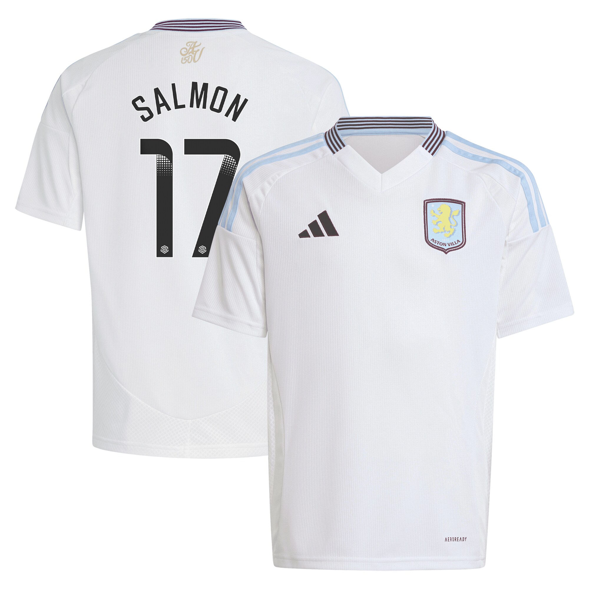 Aston Villa aston villa wsl adidas away shirt 2024-25 – kids with salmon 17 printing Kits - Official Football Shirts & Training Gear