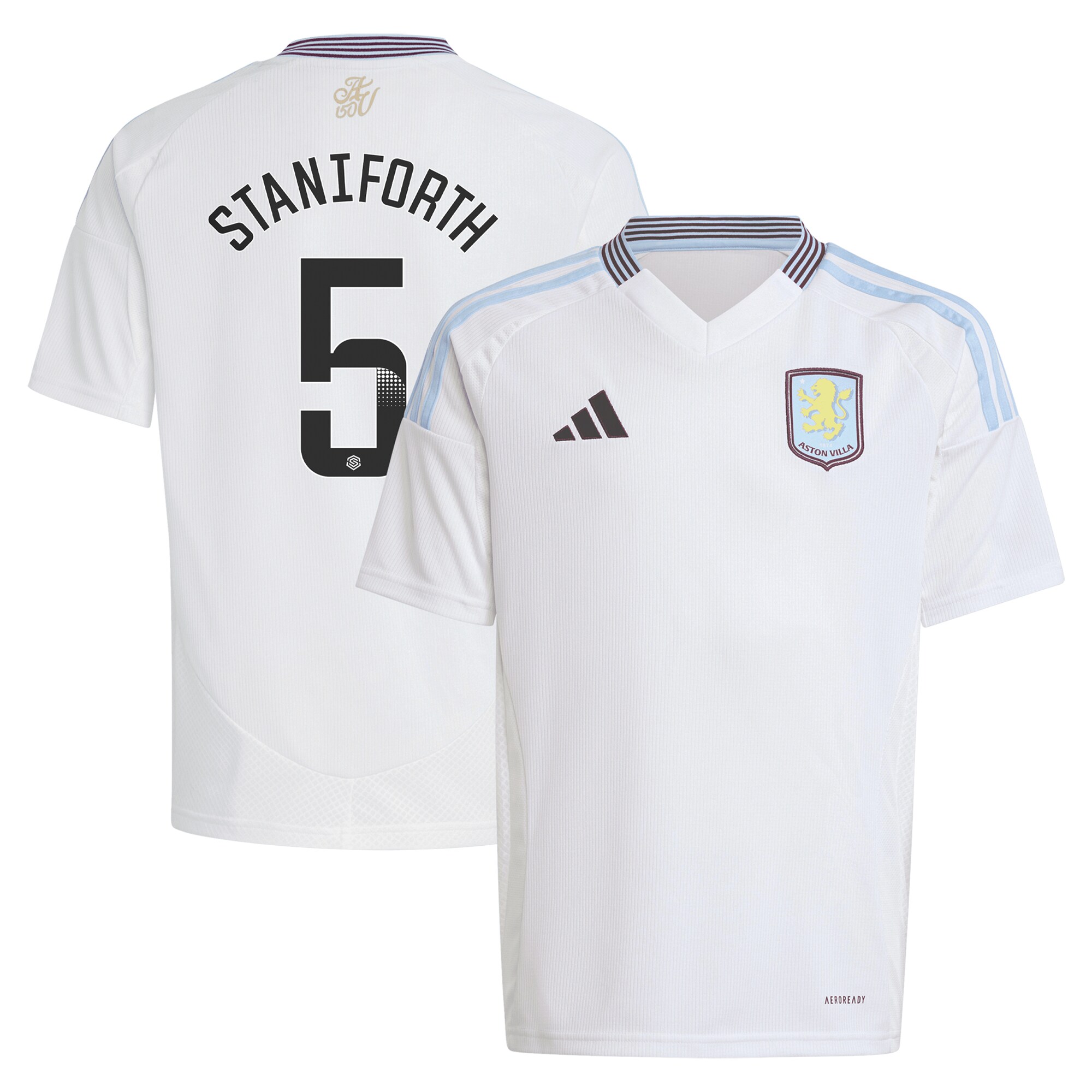 Aston Villa aston villa wsl adidas away shirt 2024-25 – kids with staniforth 5 printing Kits - Official Football Shirts & Training Gear
