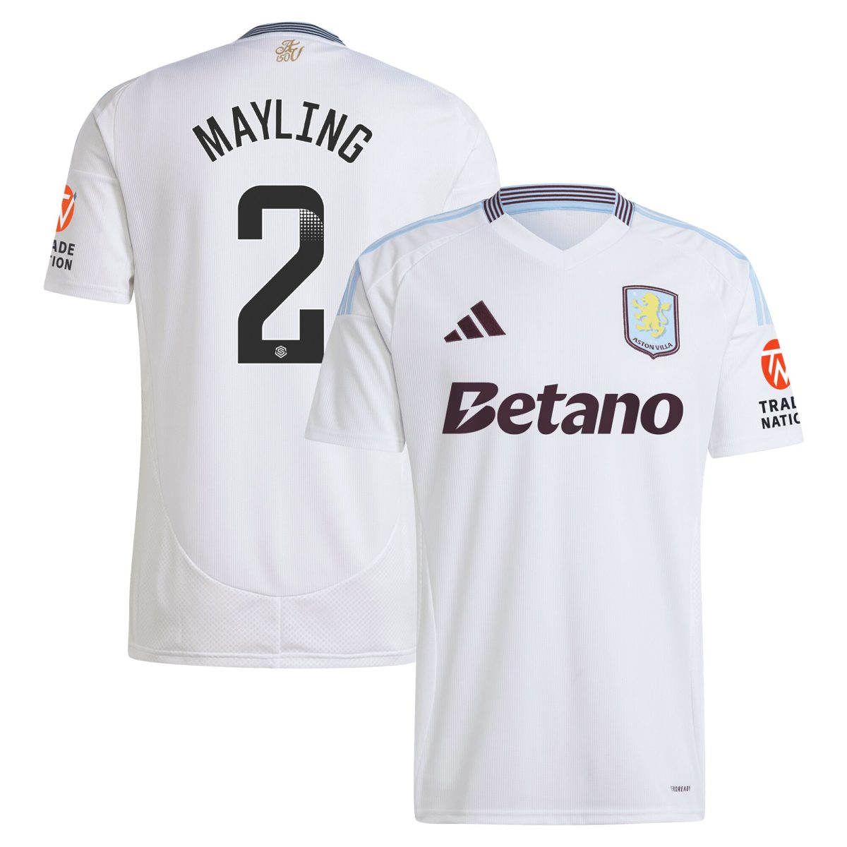 Aston Villa aston villa wsl adidas away shirt 2024-25 with mayling 2 printing Kits - Official Football Shirts & Training Gear