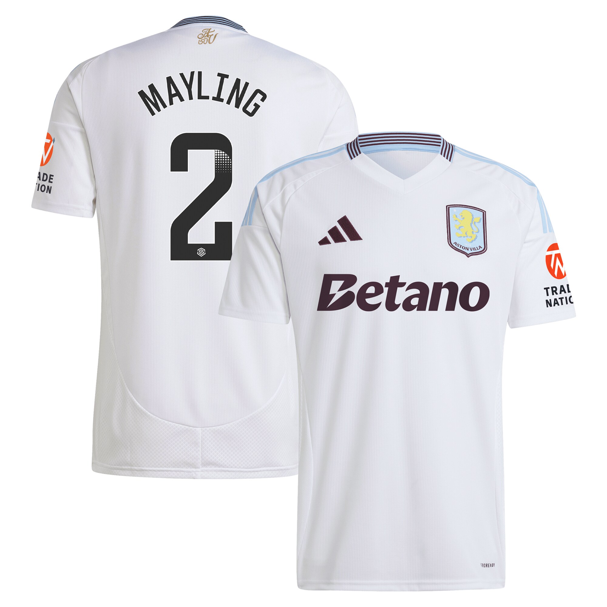Aston Villa aston villa wsl adidas away shirt 2024-25 with mayling 2 printing Kits - Official Football Shirts & Training Gear