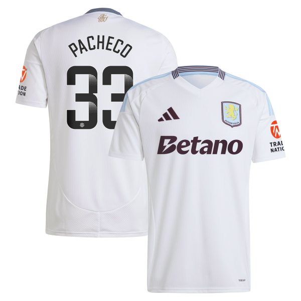 Aston Villa aston villa wsl adidas away shirt 2024-25 with pacheco 33 printing Kits - Official Football Shirts & Training Gear