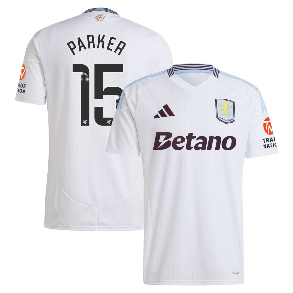Aston Villa aston villa wsl adidas away shirt 2024-25 with parker 15 printing Kits - Official Football Shirts & Training Gear