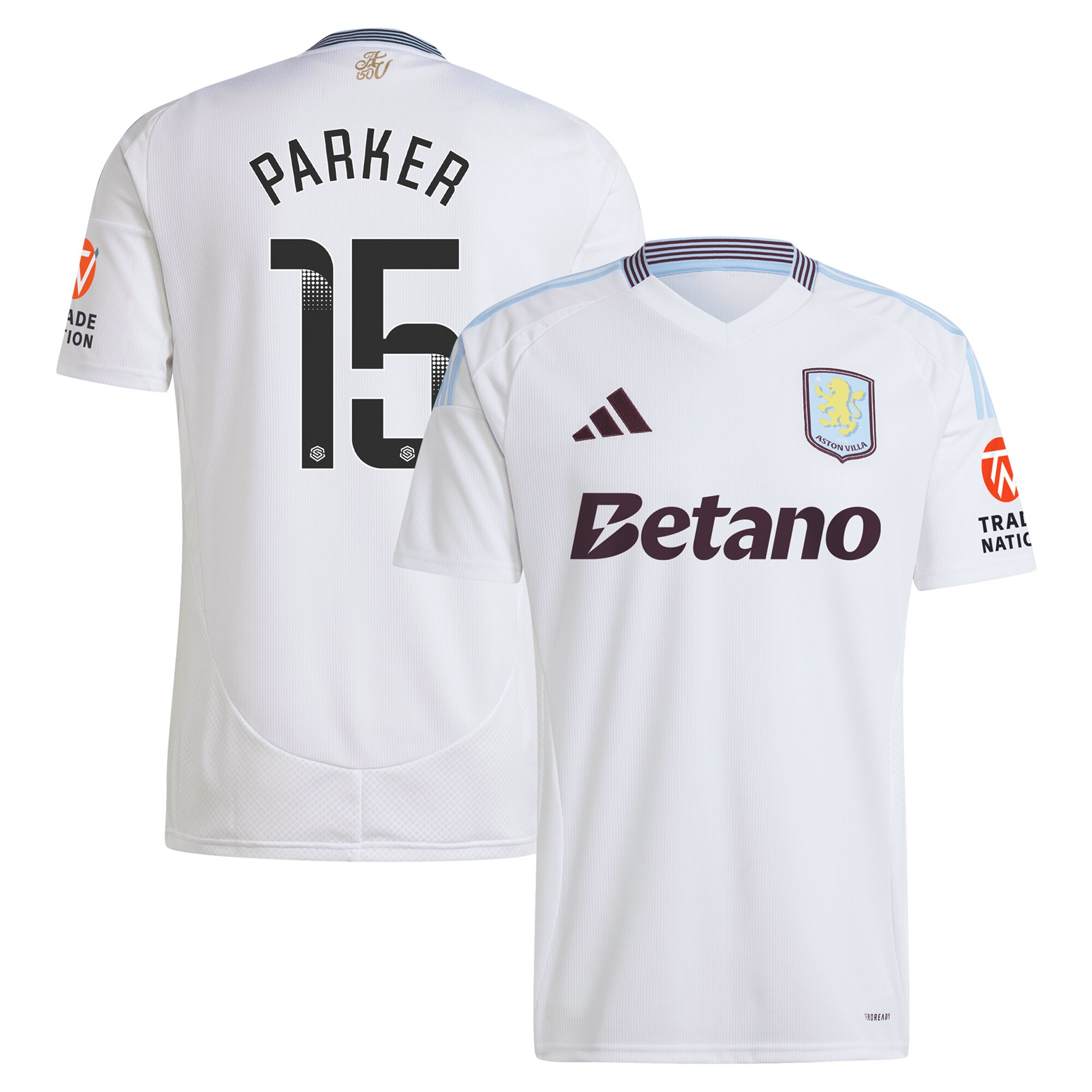 Aston Villa aston villa wsl adidas away shirt 2024-25 with parker 15 printing Kits - Official Football Shirts & Training Gear